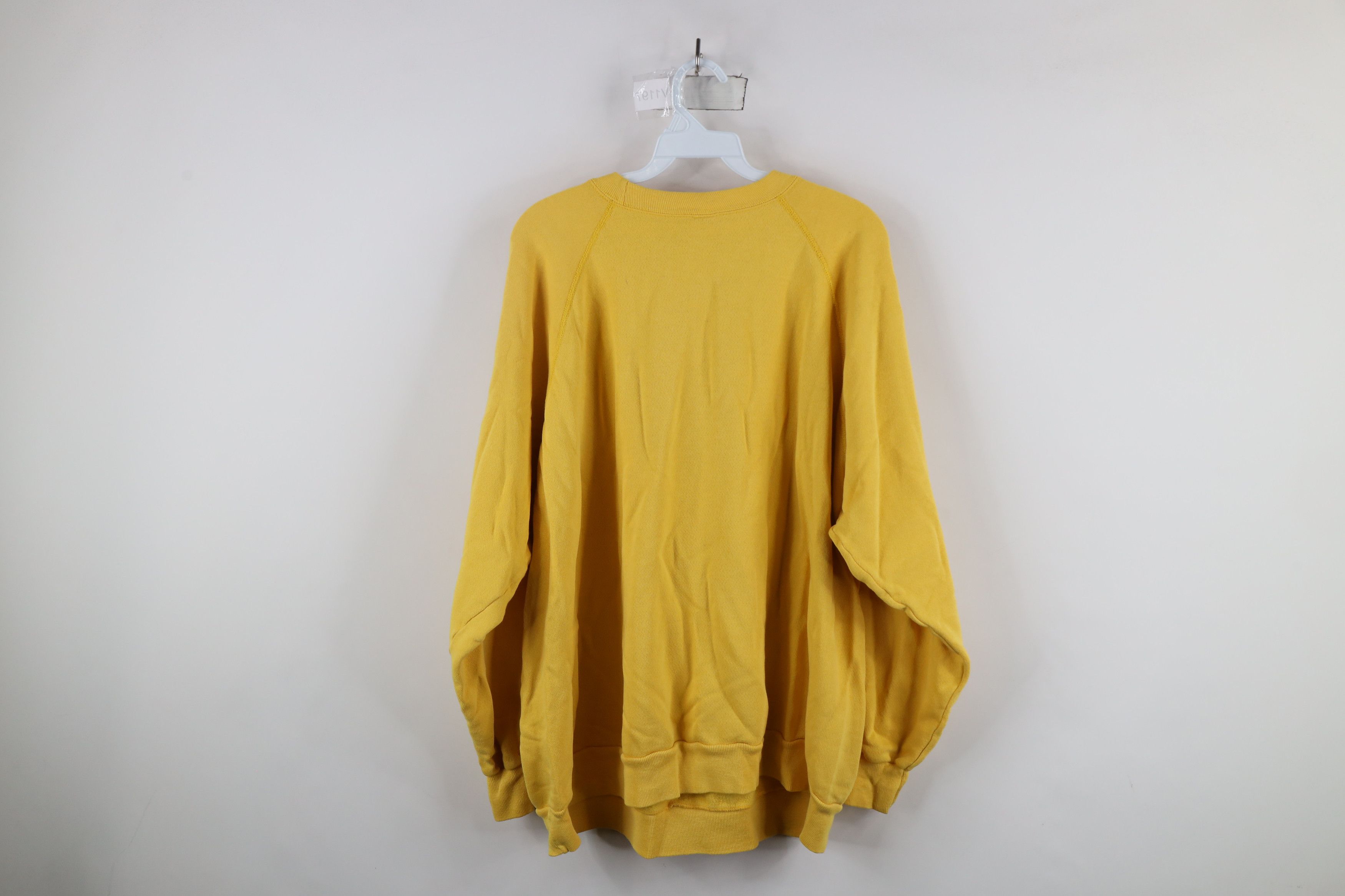 Vintage Vintage 90s Streetwear Blank Crewneck Sweatshirt Yellow USA Size US XXL / EU 58 / 5 - 9 Thumbnail