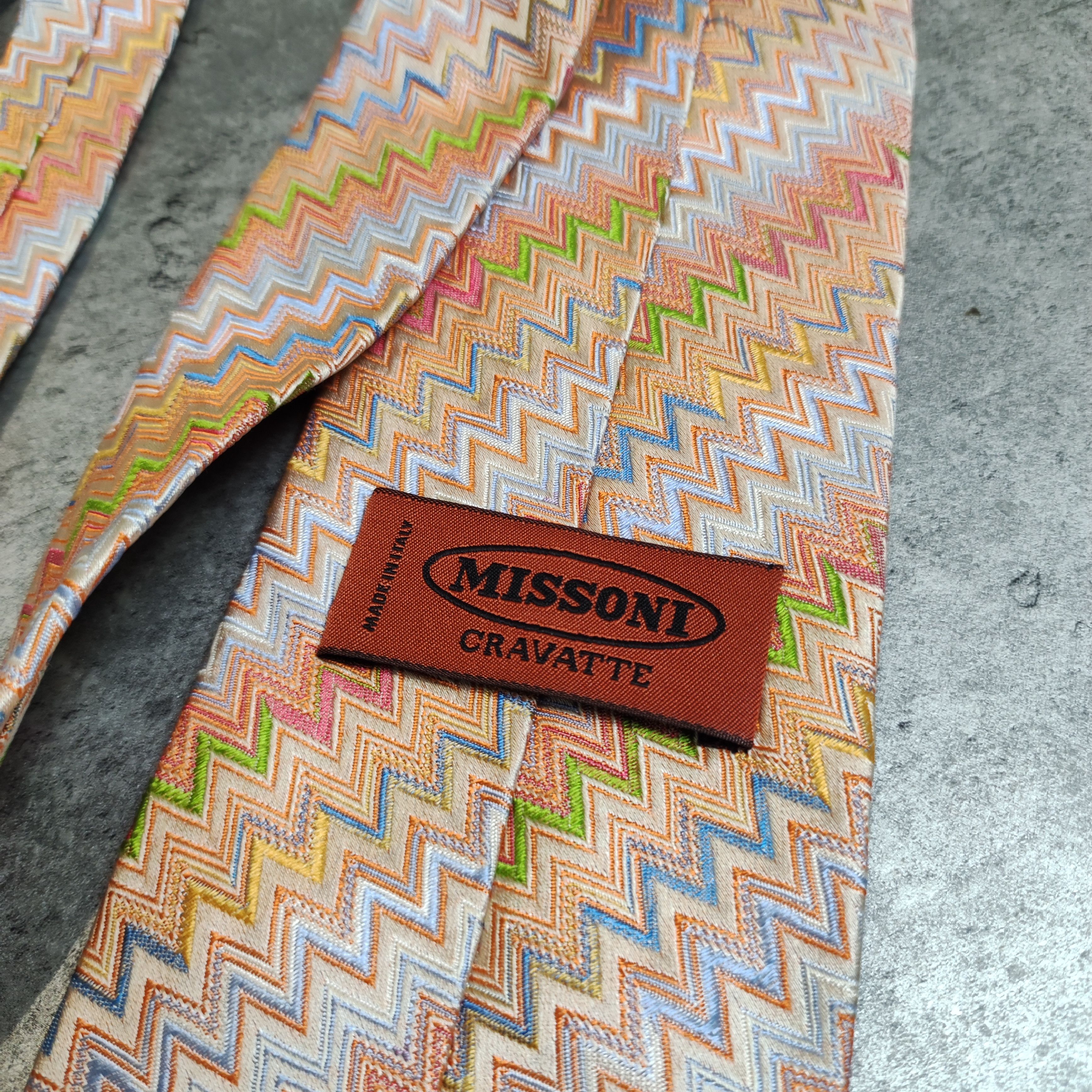 Missoni RARE Vintage 90s Missoni Cravate Silk Abstract Tie Size ONE SIZE - 3 Thumbnail