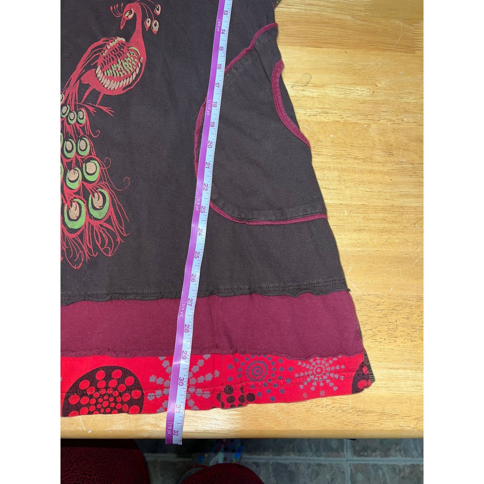 Vintage Womens Lunieva Dress Top Peacock Graphic Boho Bohemian Large Size L / US 10 / IT 46 - 10 Thumbnail