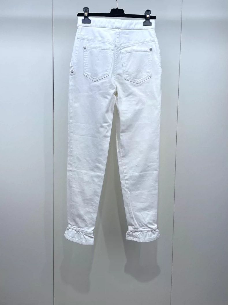 Chanel Chanel White Lace Denim Pants -2505 Size 33" - 2 Thumbnail