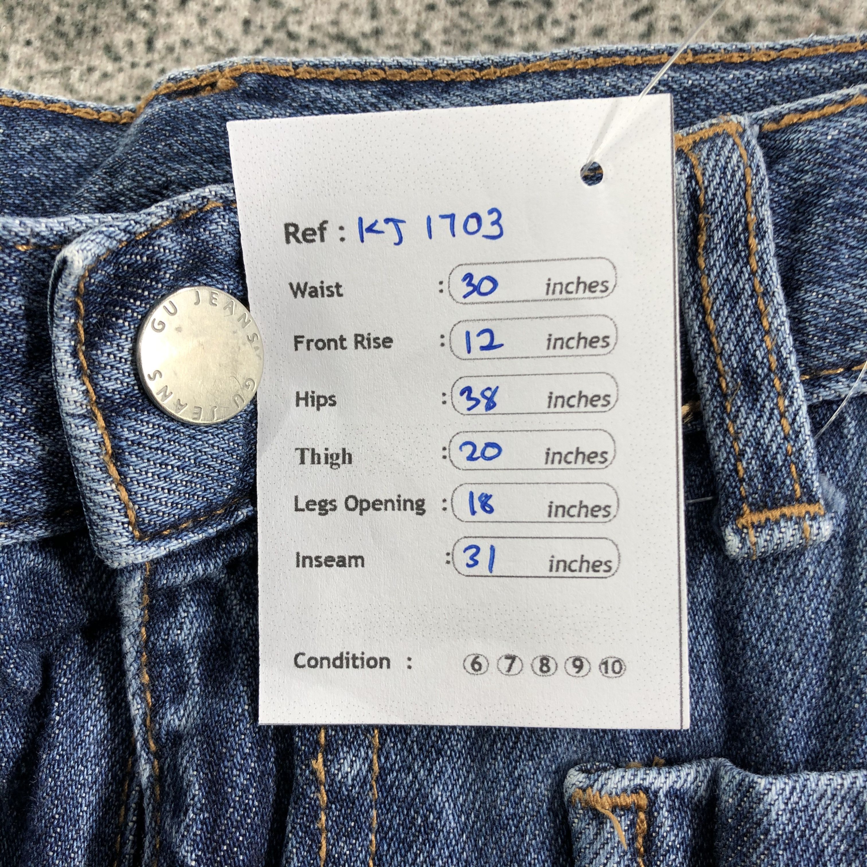 Japanese Brand Japanese Brand GU Bush Pants Jeans Flare Denim KJ1703 Size US 30 / EU 46 - 9 Thumbnail