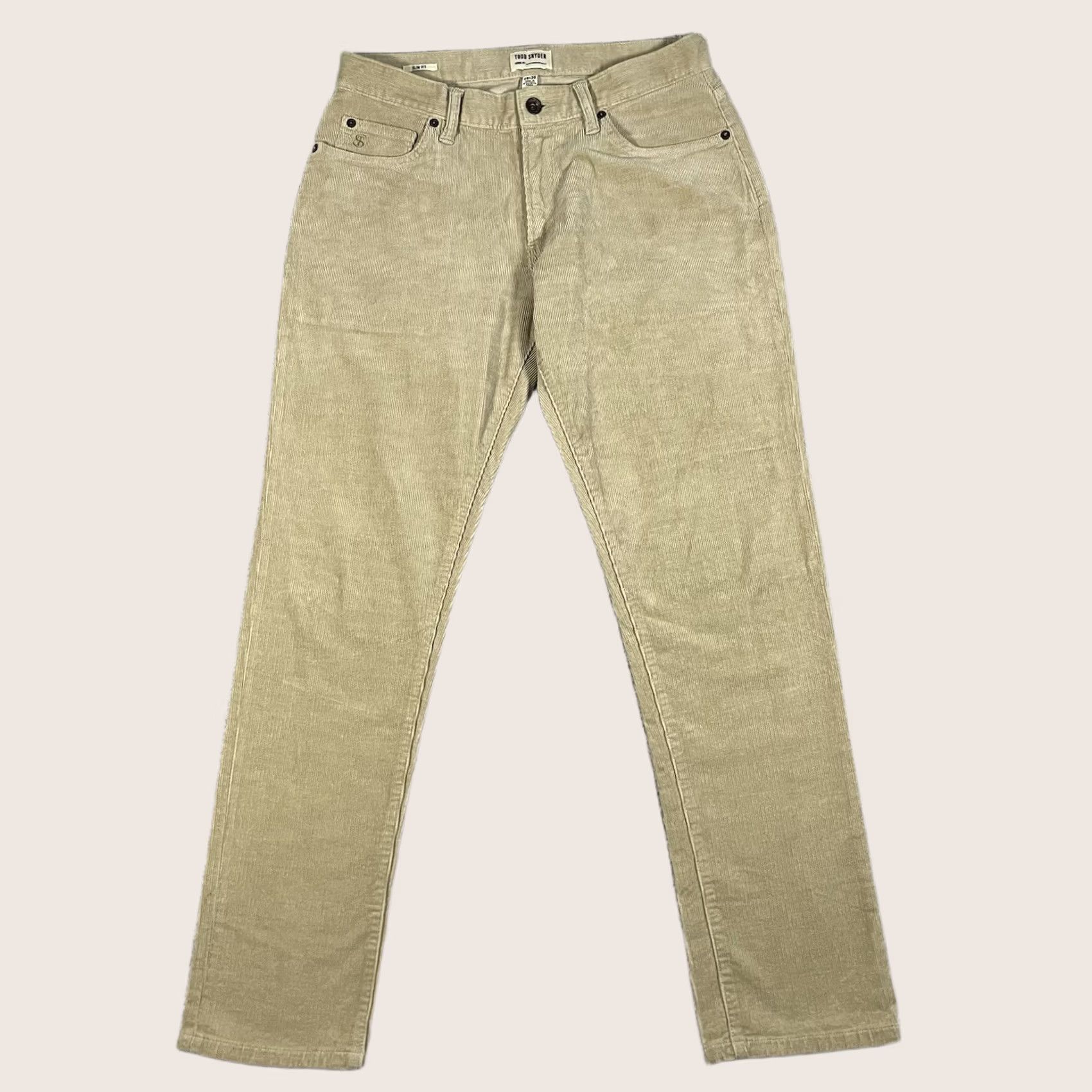 Todd Snyder Todd Snyder Pants Mens 29x30 Beige Corduroy Slim Fit Stretch 5 Pocket Chino Casual Size US 29 - 1 Thumbnail
