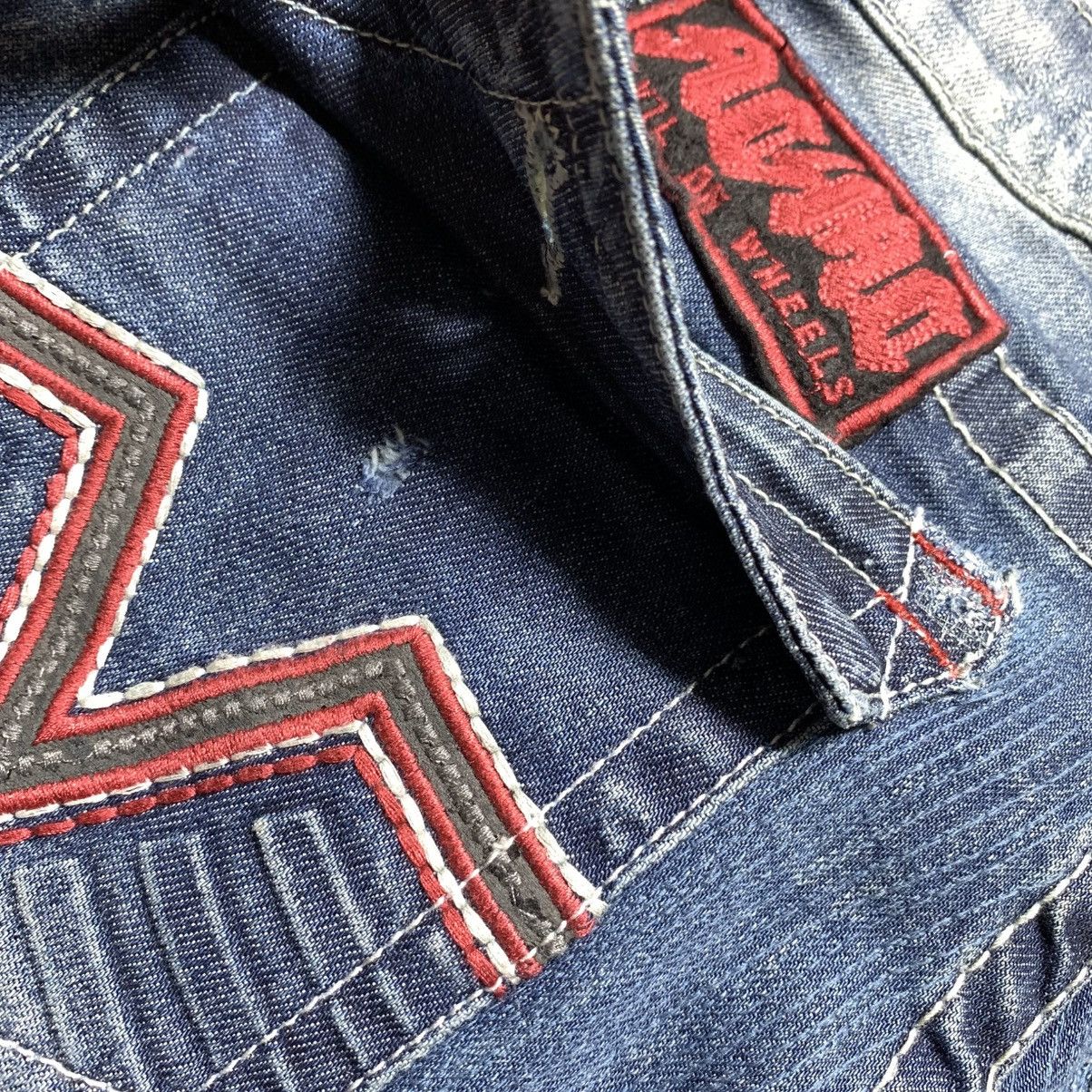 Affliction Y2k Affliction Distressed Flare Patch Punk Lgb V-keii Style Size US 29 - 15 Thumbnail