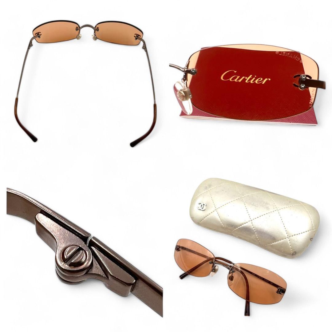 Chanel Chanel - Pink Sunglasses Metal Silver Coco with Case Size ONE SIZE - 9 Thumbnail