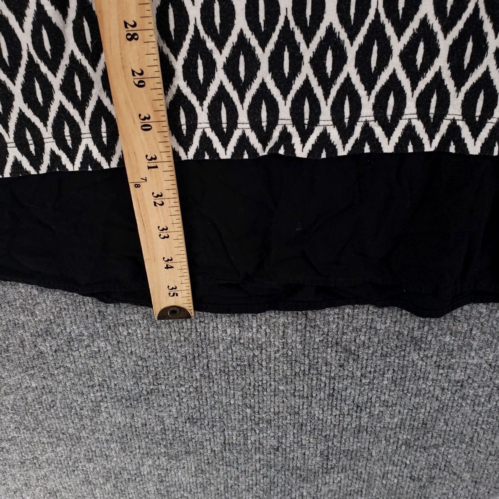 Anne Klein Anne Klein Dress Womens XL Black Shift Diamont Print Round Neck Short Sleeves Size 40" / US 18 - 7 Thumbnail