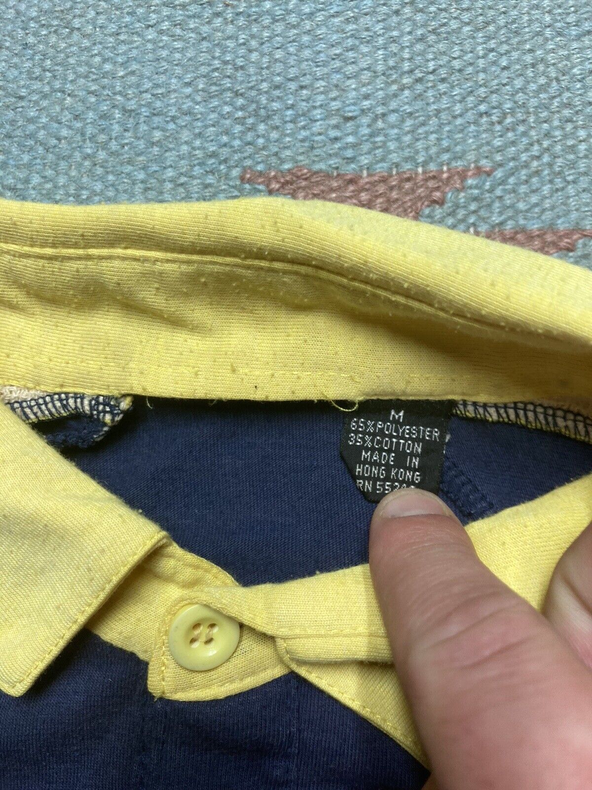 Vintage VTG 70s 80s polo shirt soft mesh accents blue adult medium Size US M / EU 48-50 / 2 - 5 Thumbnail