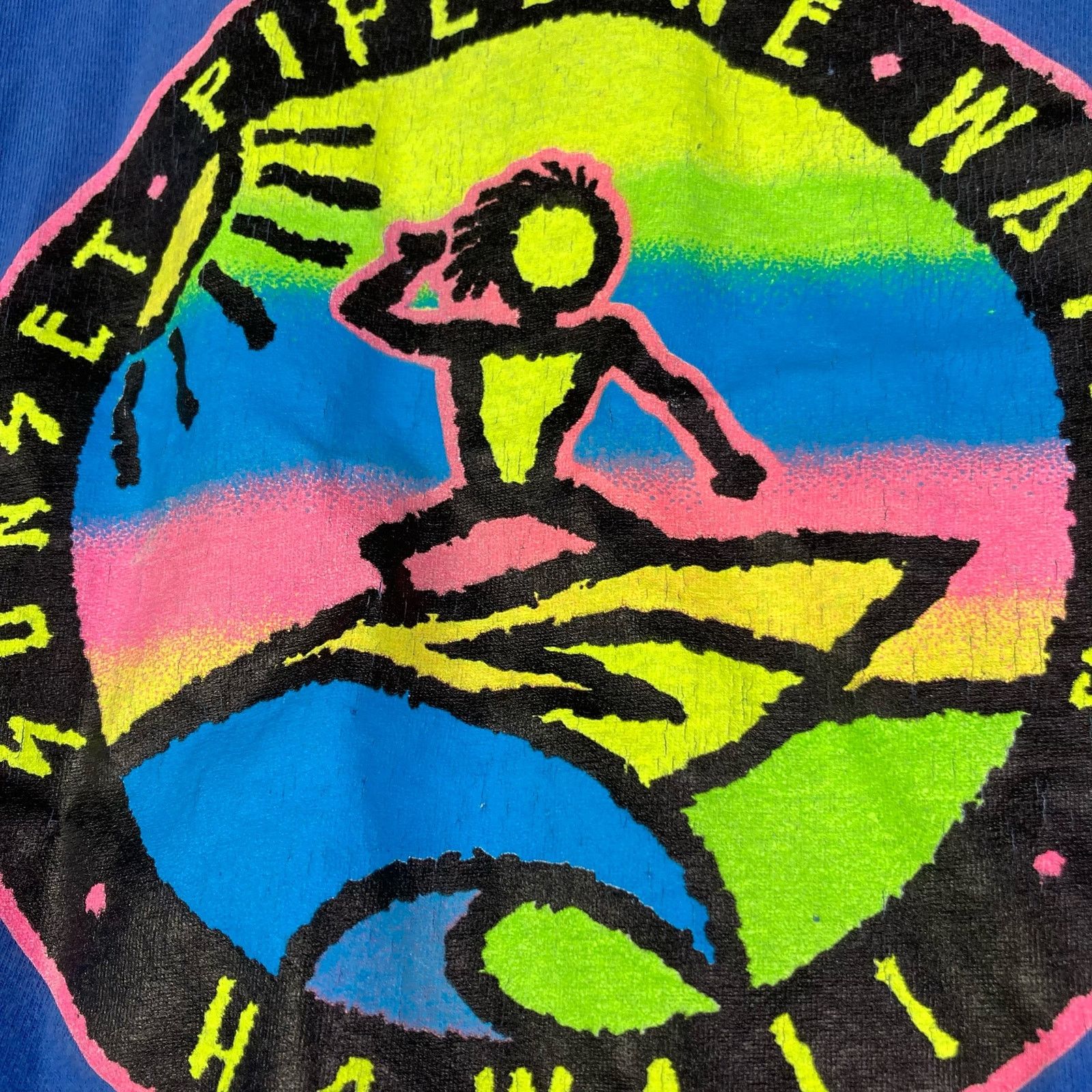 Hanes Waimea Hawaii Vintage Shirt 90s Mens Blue Adult Graphic XL Size US XL / EU 56 / 4 - 11 Thumbnail