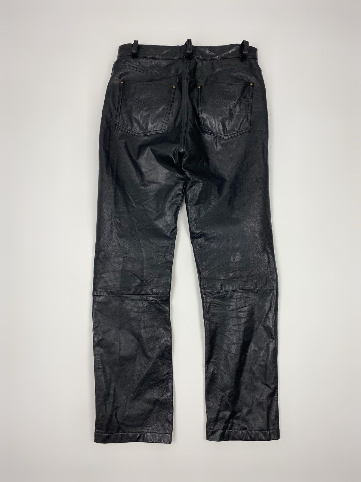 Vintage 1990’s Vintage Matinee Black Leather Biker Pants Size US 33 - 8 Thumbnail