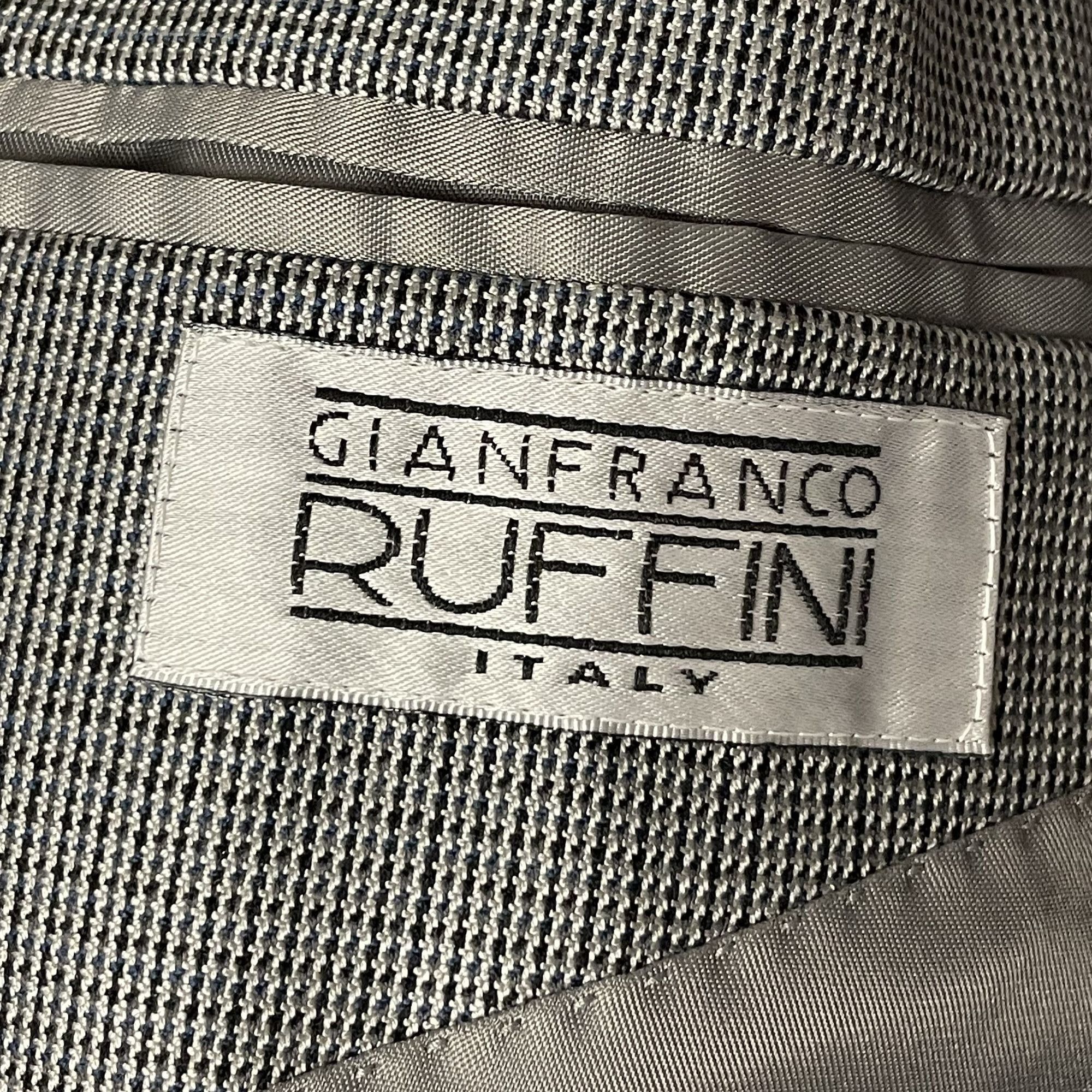 Other Gianfranco RUFFINI SILVER Sport Coat Check Jacket 3 Btn Size 42L - 5 Thumbnail