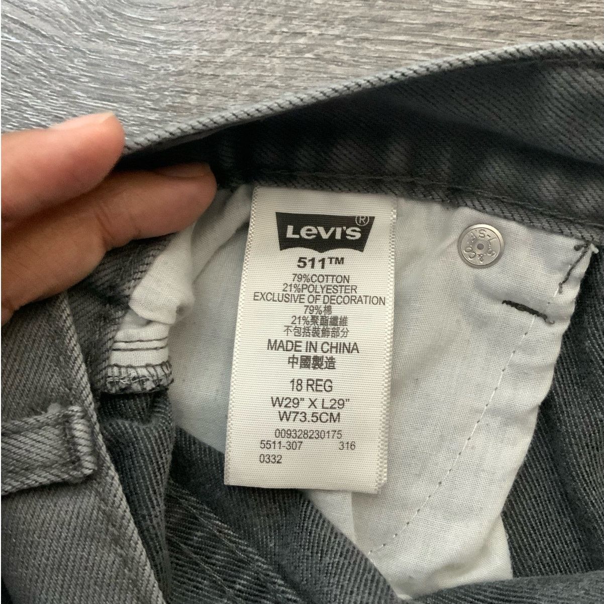 Levi's Levi's 511 Slim Gray Jeans Mens 18 Regular Size 28 - USED Size US 28 / EU 44 - 4 Thumbnail