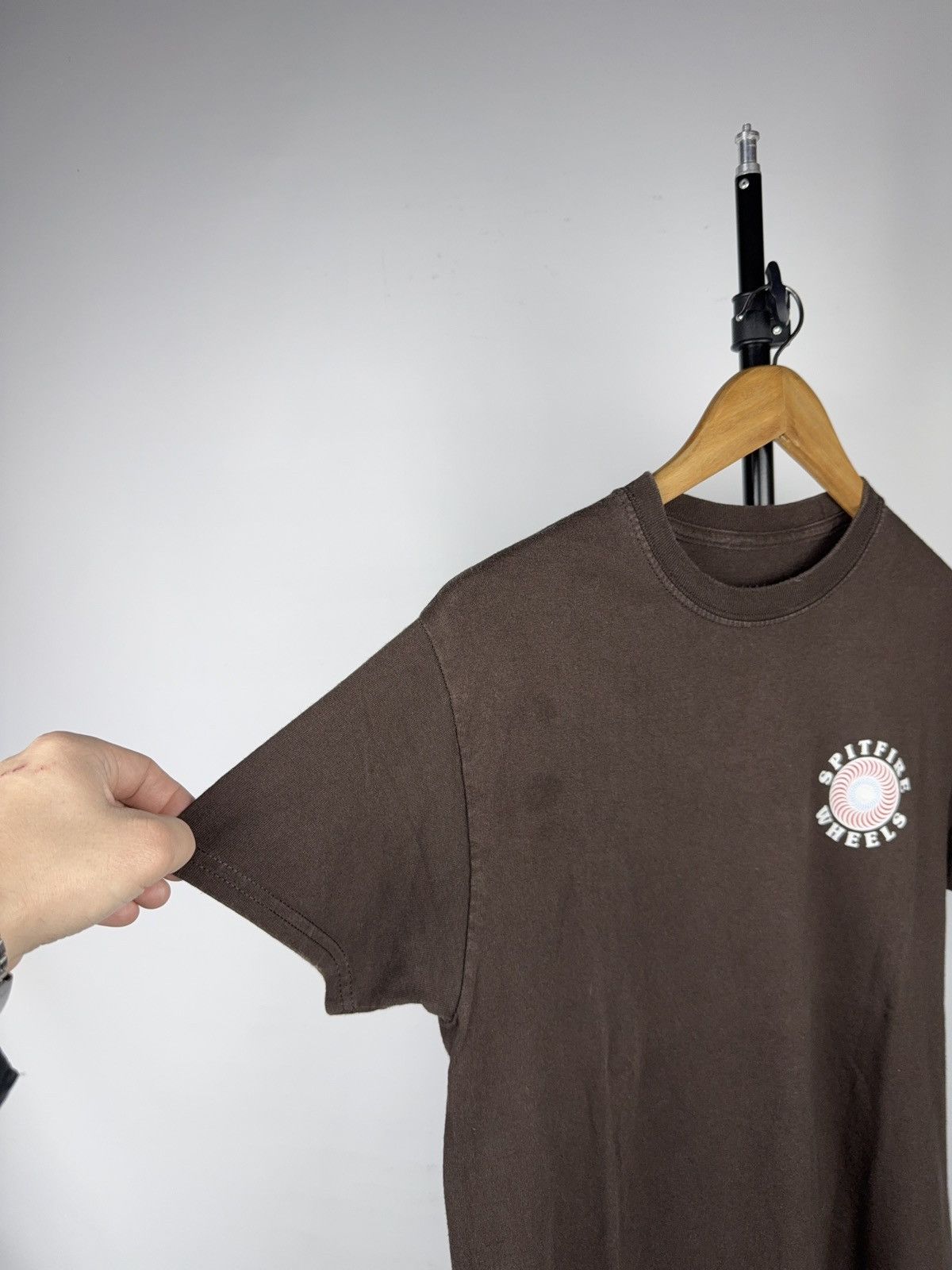 Spitfire 00s Spitfire Wheels Swirl Logo Brown Skate T-Shirt Size S Size US S / EU 44-46 / 1 - 5 Thumbnail