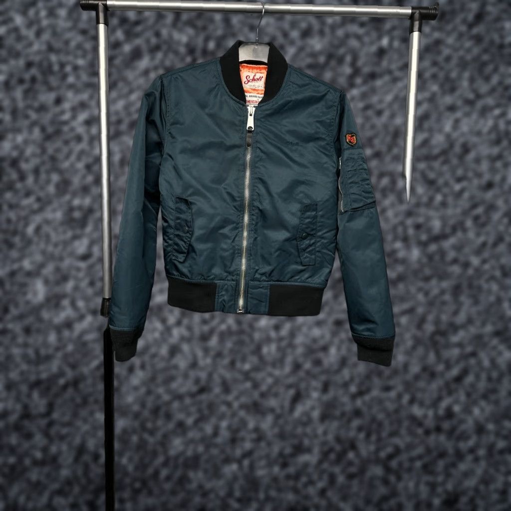 Schott Schott NYC Vintage Womens Nylon Bomber Jacket Size M Blue Zip Front Jacket Womens M Bomber Jacket USA Vintage Schott NYC Size M / US 6-8 / IT 42-44 - 1 Thumbnail