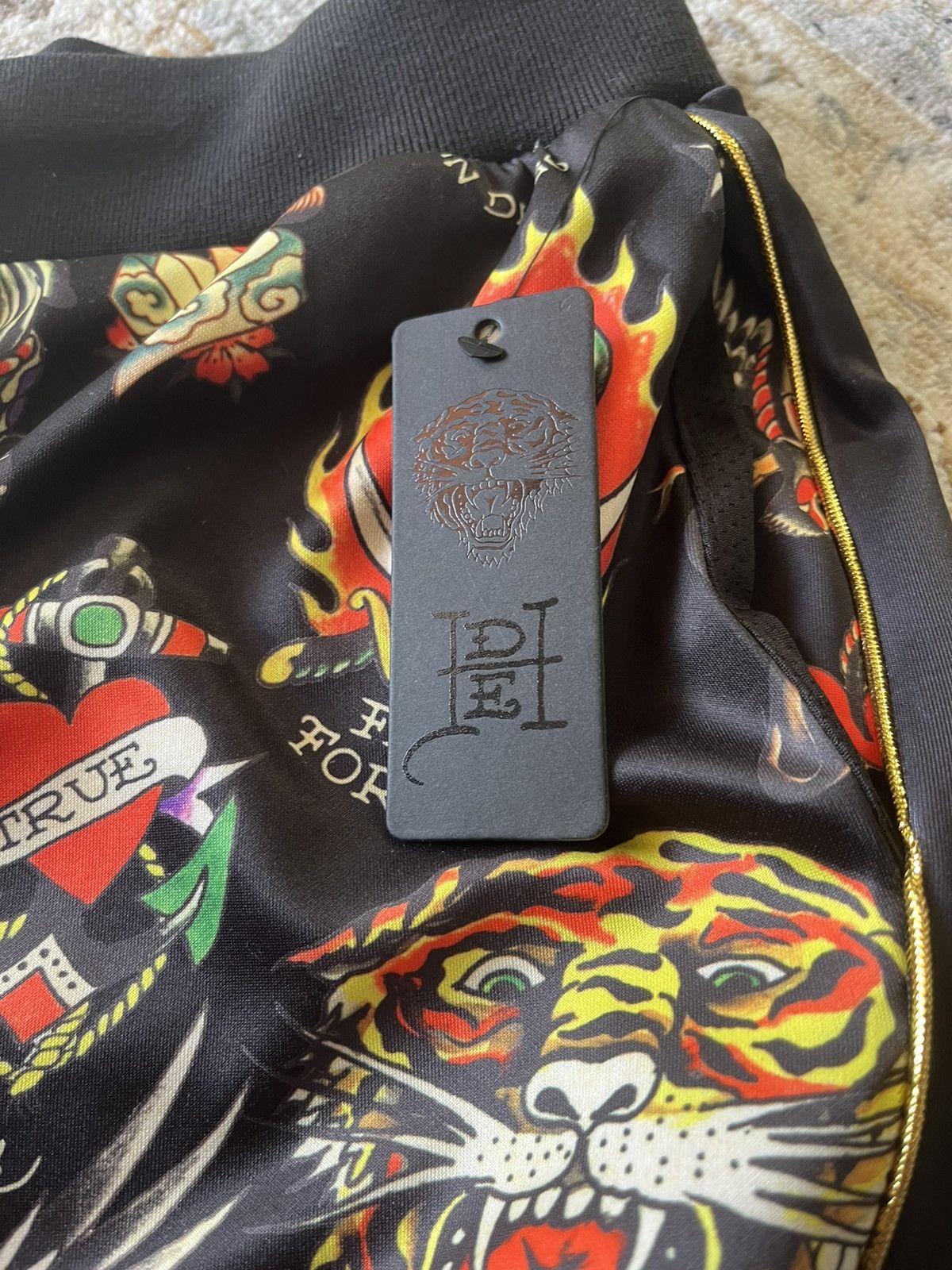 Ed Hardy BAGGY GRAPHIC FLASHBOARD BLACK RELAXED TRACK PANT M Size US 32 / EU 48 - 7 Thumbnail
