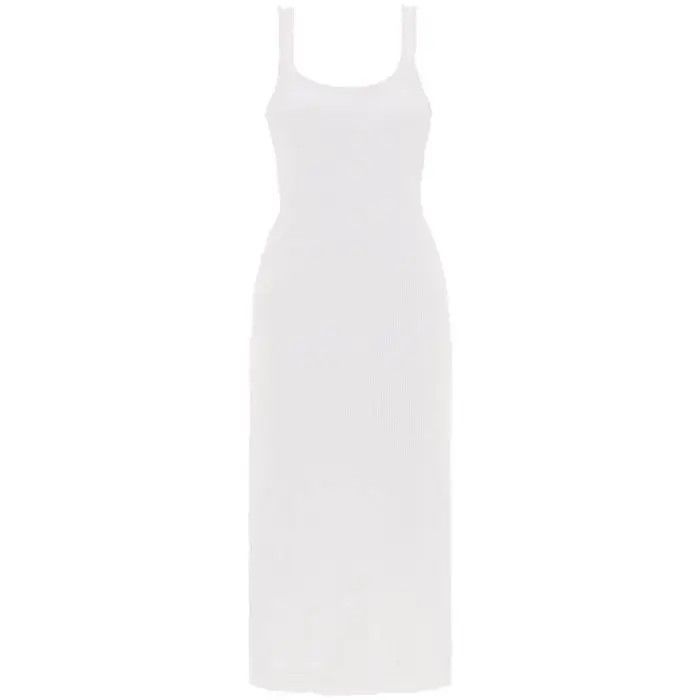 Image of Chloe O1S22I1N0424 Ribbed Tank Dress In White, Women's (Size XS)