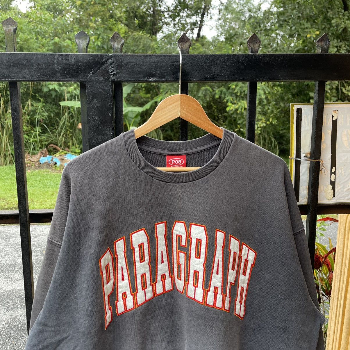 Japanese Brand 🔥Paragraph Embroidered Spelllout Crewneck Boxy Sweatshirt Size US XL / EU 56 / 4 - 4 Thumbnail