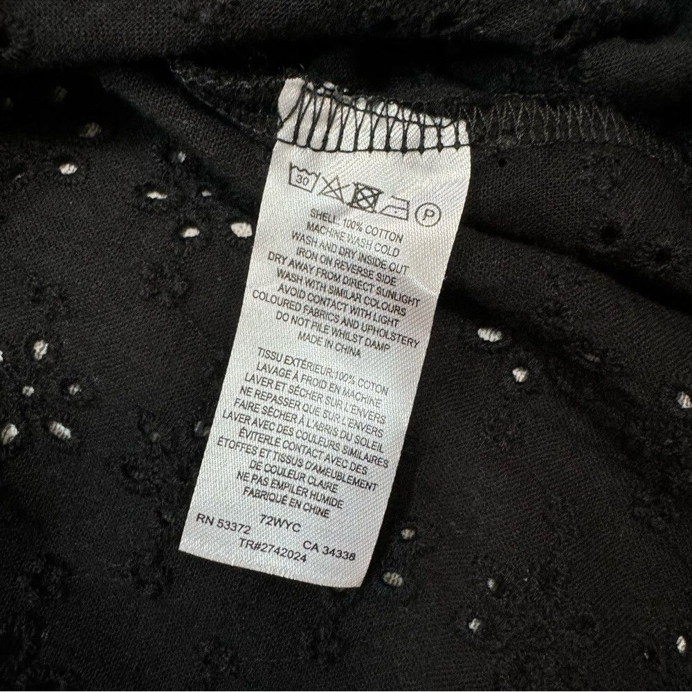 French Connection NWT New French Connection Rhodes Eyelet Black Cotton Top Bl Size L / US 10 / IT 46 - 8 Thumbnail