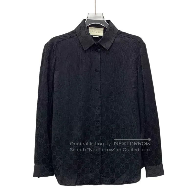 Gucci Gucci Black logo dark pattern full print mulberry silk lap Size US XXS / EU 40 - 1 Thumbnail