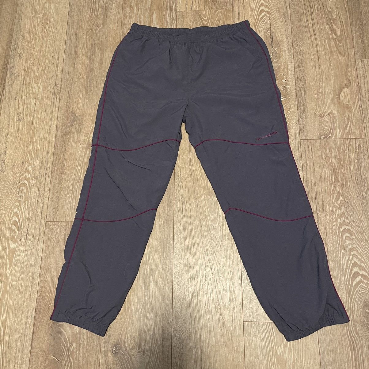 Supreme SS19 Piping Track Pant Grey Size Medium Size US 32 / EU 48 - 1 Thumbnail