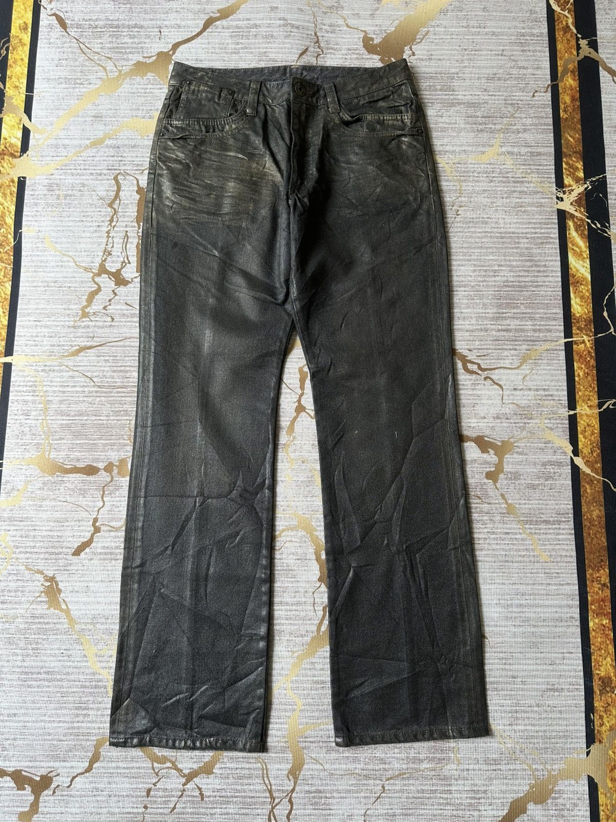 Japanese Brand Japanese Brand Waxed Denim Rick Owens Style Size US 31 - 2 Thumbnail