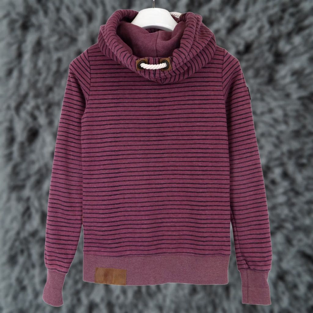 Logo 7 Naketano Sweatshirt Women's XS Purple Pocket Logo Hooded Striped Pullover Size XS / US 0-2 / IT 36-38 - 1 Thumbnail