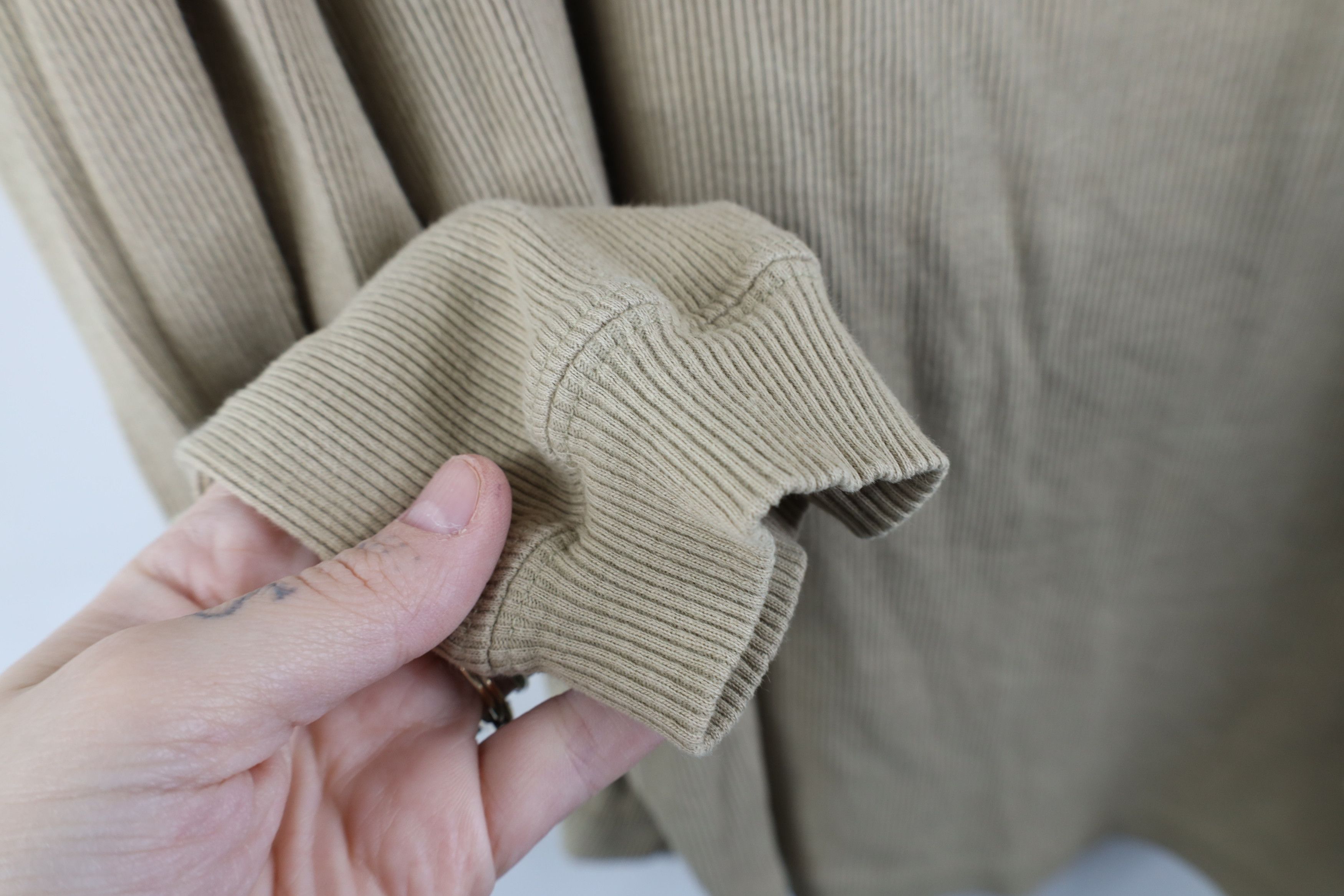 Vintage Vintage 90s Streetwear Ribbed Knit Henley T-Shirt Beige Size US XL / EU 56 / 4 - 9 Thumbnail