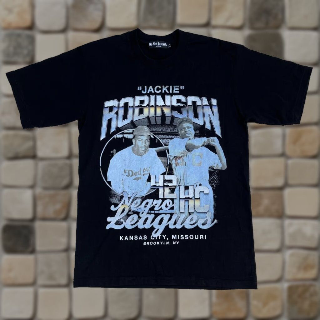Disturbia Do Not Disturb Nike Shirt Mens 42 HC Negro Leagues Jackie Robinson 42 HC Negro Leagues T-Shirt Size L Black Crew Neck Short Sleeve Easy Care Size US L / EU 52-54 / 3 - 1 Thumbnail