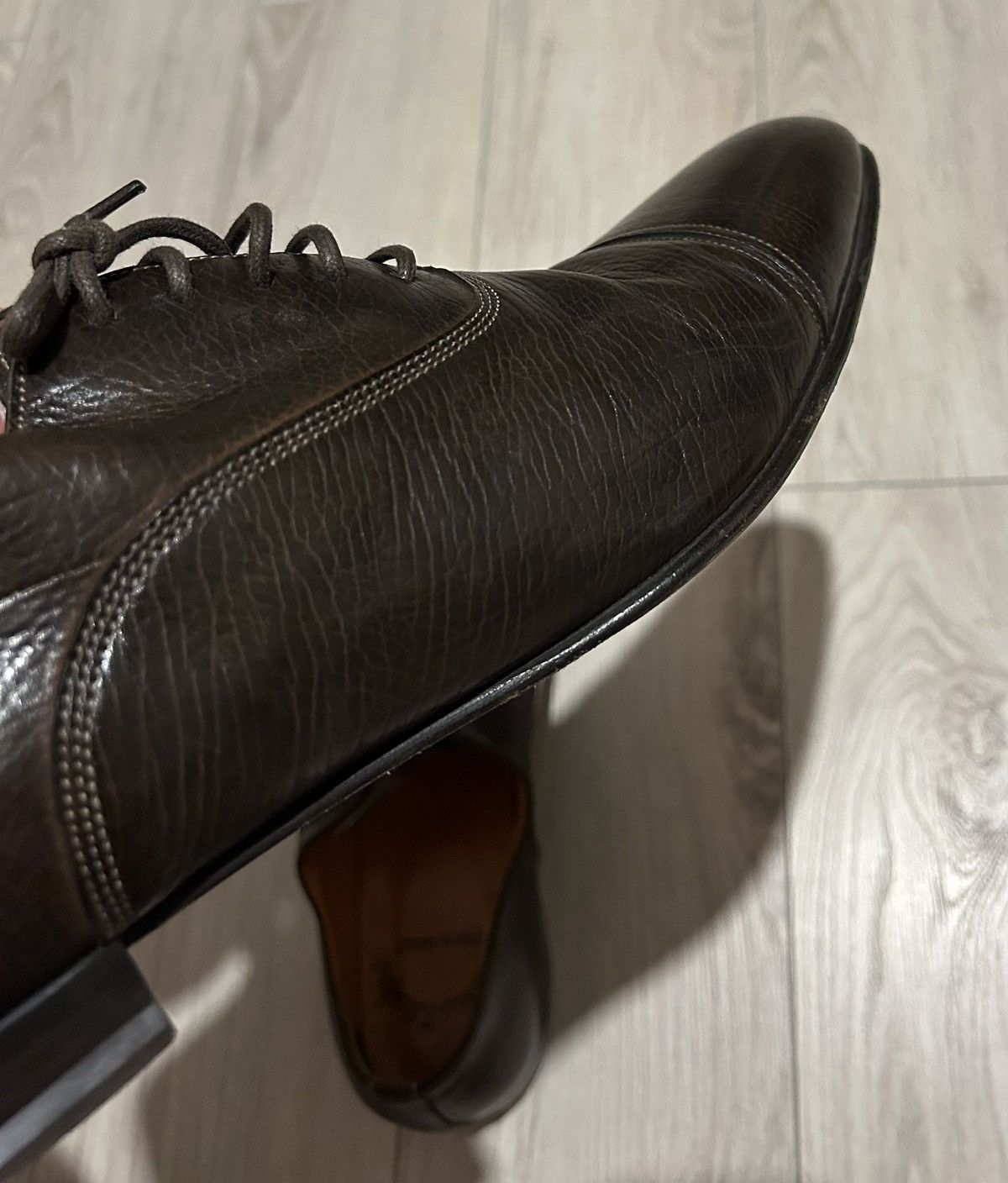 Santoni Santoni classic brown leather oxford formal shoes Size US 12 / EU 45 - 6 Thumbnail
