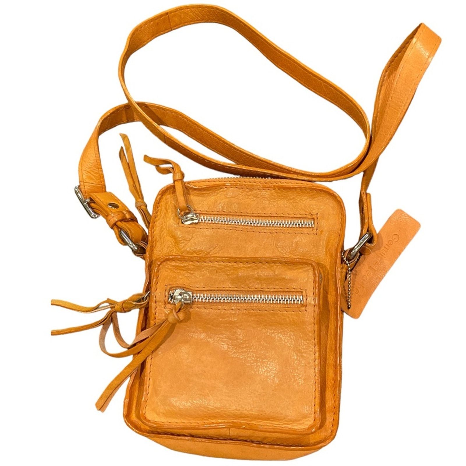 Other Nino Bossi GENUINE LEATHER Crossbody Tan Brown Zipper Bag Size ONE SIZE - 1 Thumbnail