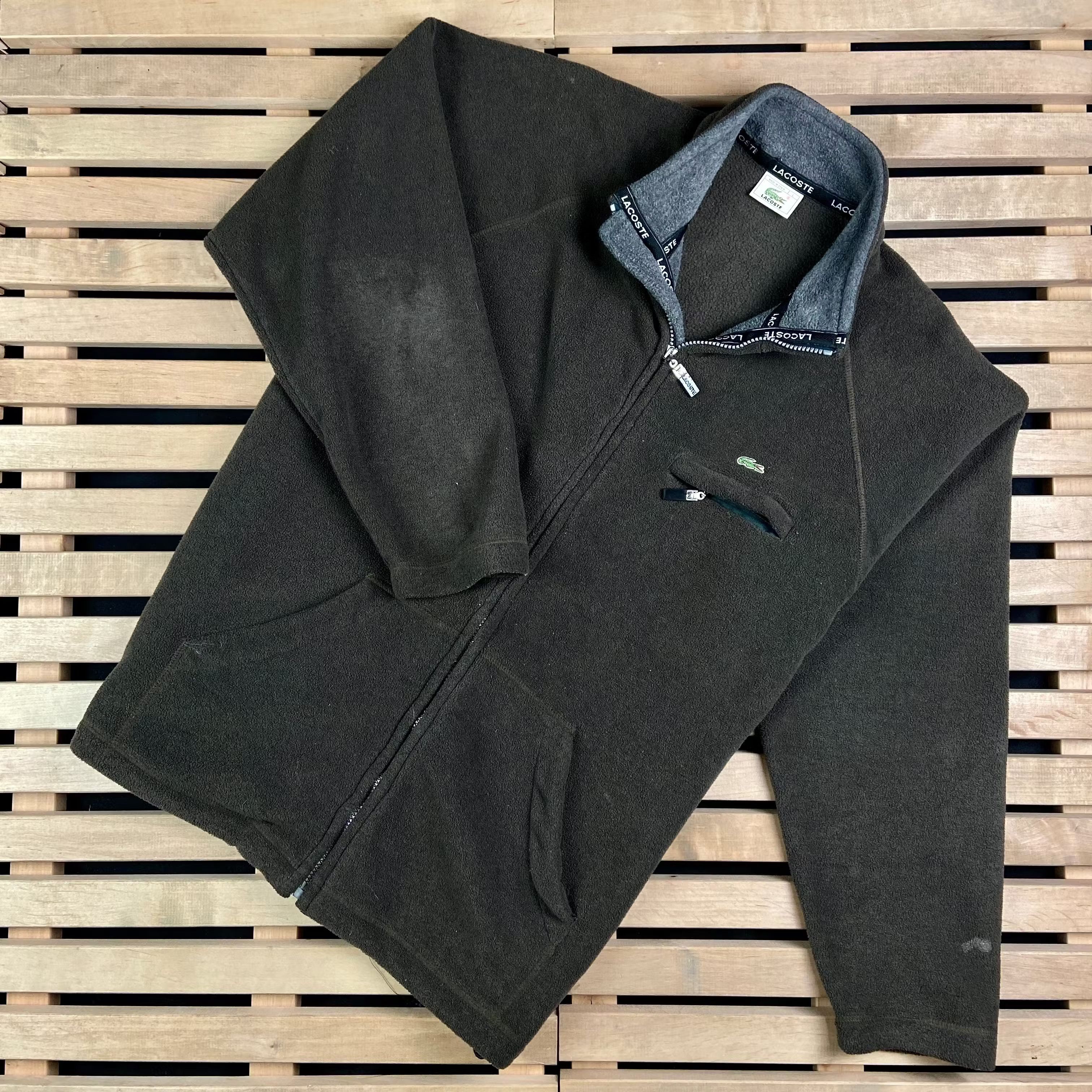 Lacoste × Vintage Mens Fleece Bomber Lacoste Vintage Size L Size US L / EU 52-54 / 3 - 1 Thumbnail