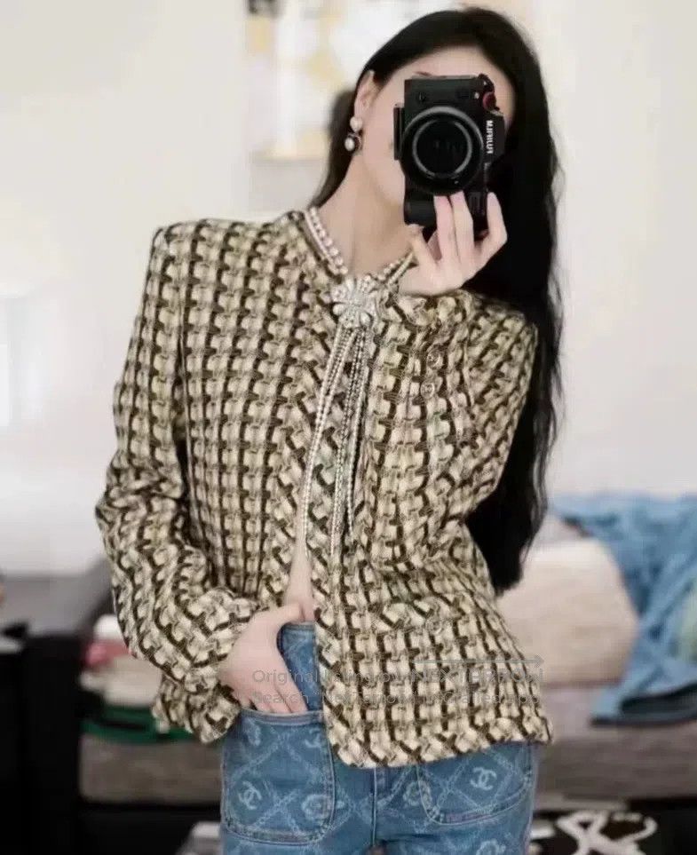 Chanel Chanel 23A Green Coffee Woollen Woven Coat Size XXS / US 00 / IT 34 - 1 Thumbnail
