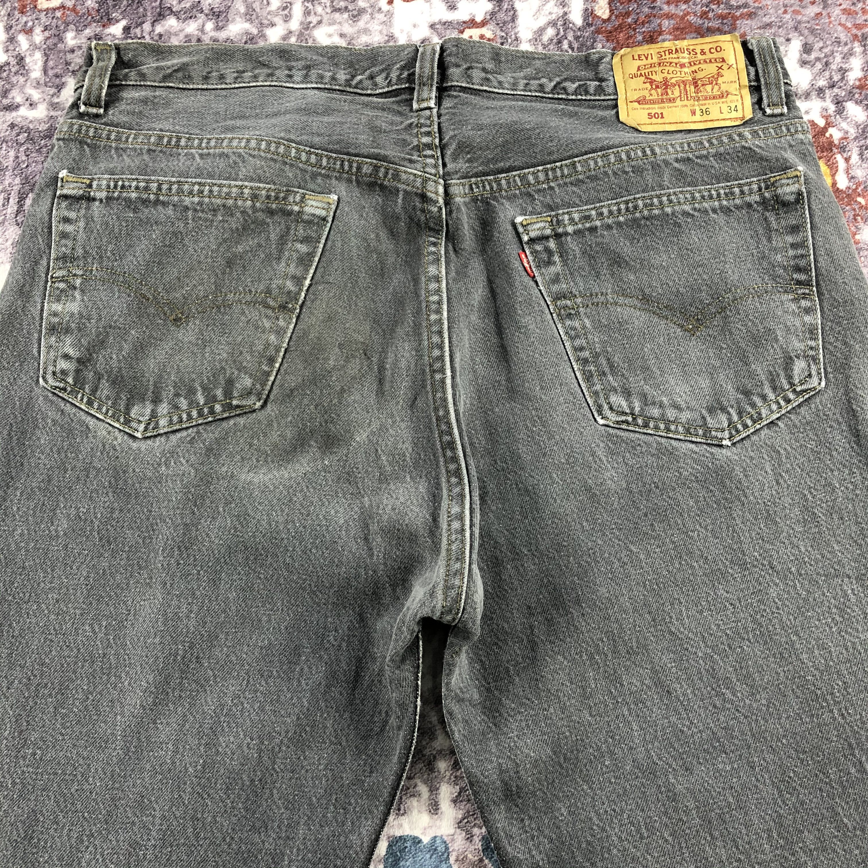 Levi's Vintage 90s Levis 501 Faded Black Jeans-JM2584 Size US 35 - 5 Thumbnail