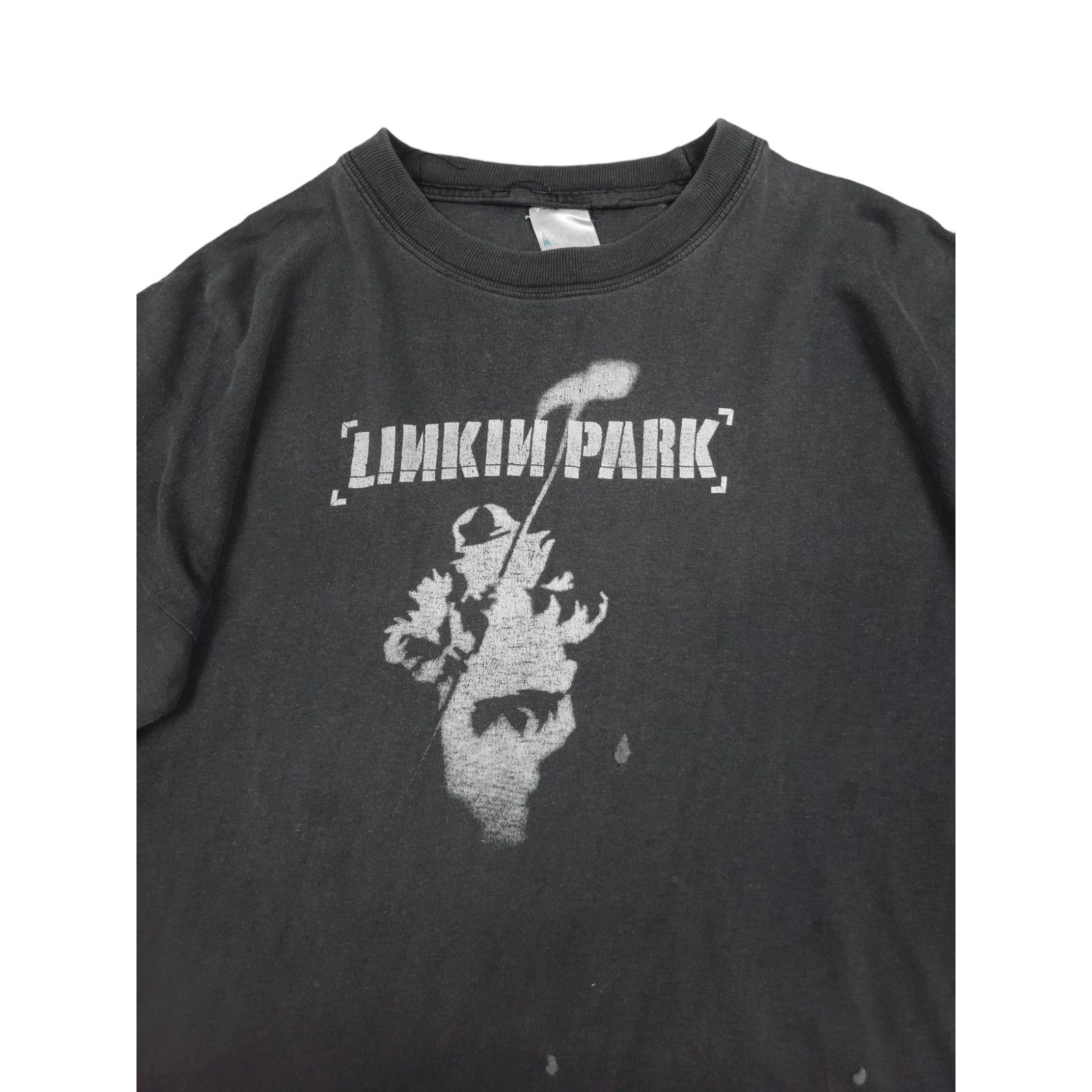 Band Tees × Vintage 💎 90's Linkin Park Sun Faded Thrashed Gray Cropped T-shirt Size US XL / EU 56 / 4 - 3 Thumbnail