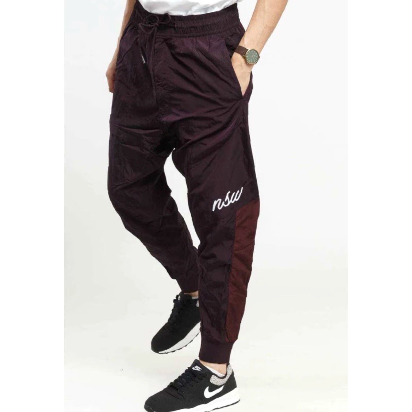 Nike Nike NSW Sportswear Windbreaker Nylon Tapered Jogger Pants XL Burgundy Men Size US 36 / EU 52 - 2 Thumbnail