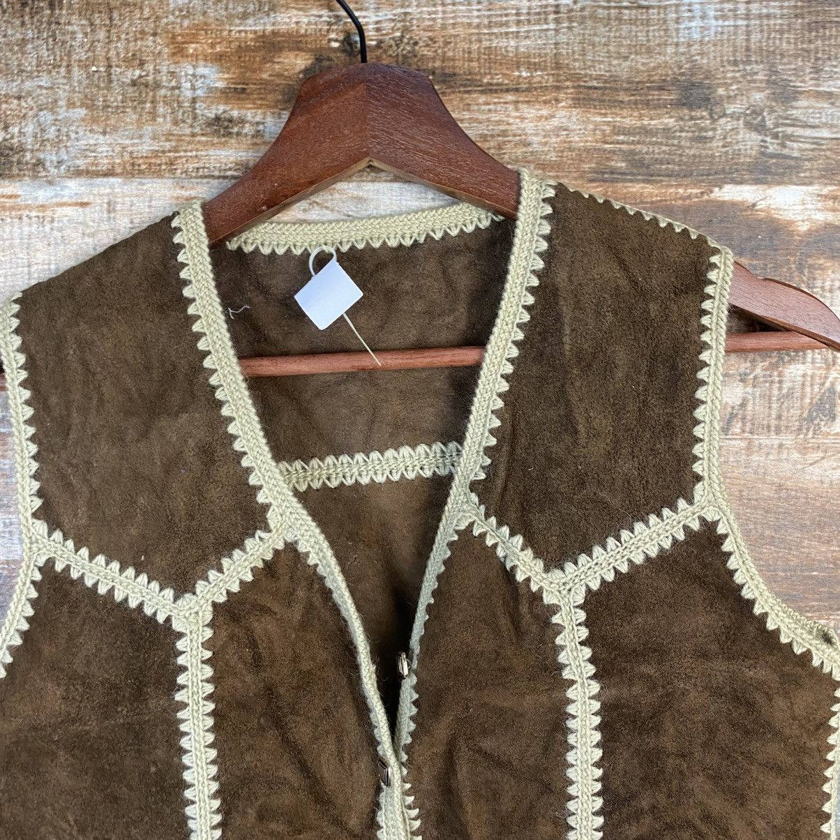 Leather DL Japan handmade leather vintage Brown Vest #C1136 Size US XS / EU 42 / 0 - 4 Thumbnail