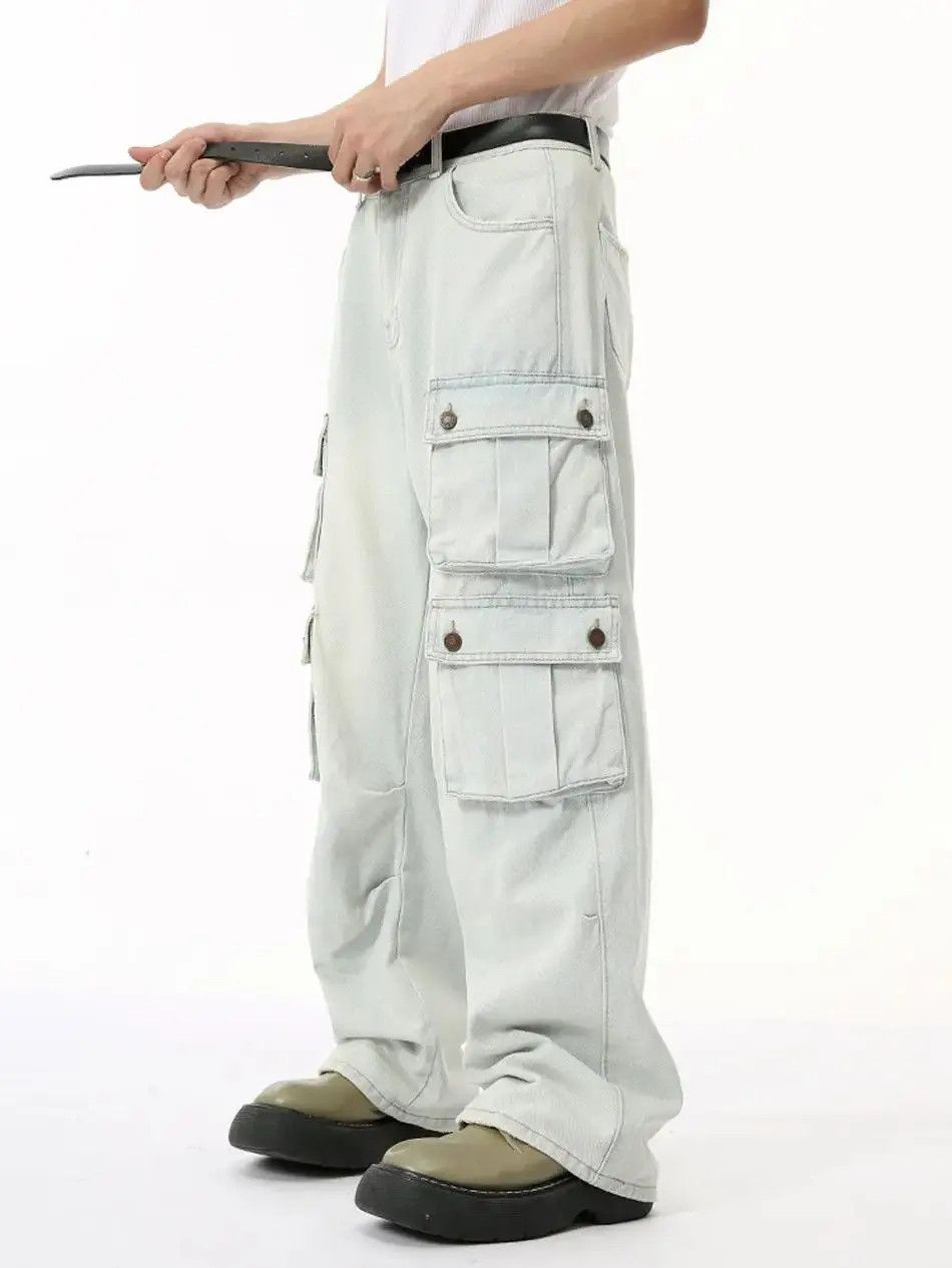 Japanese Brand Retro wide leg pocket jeans Size US 32 / EU 48 - 3 Thumbnail