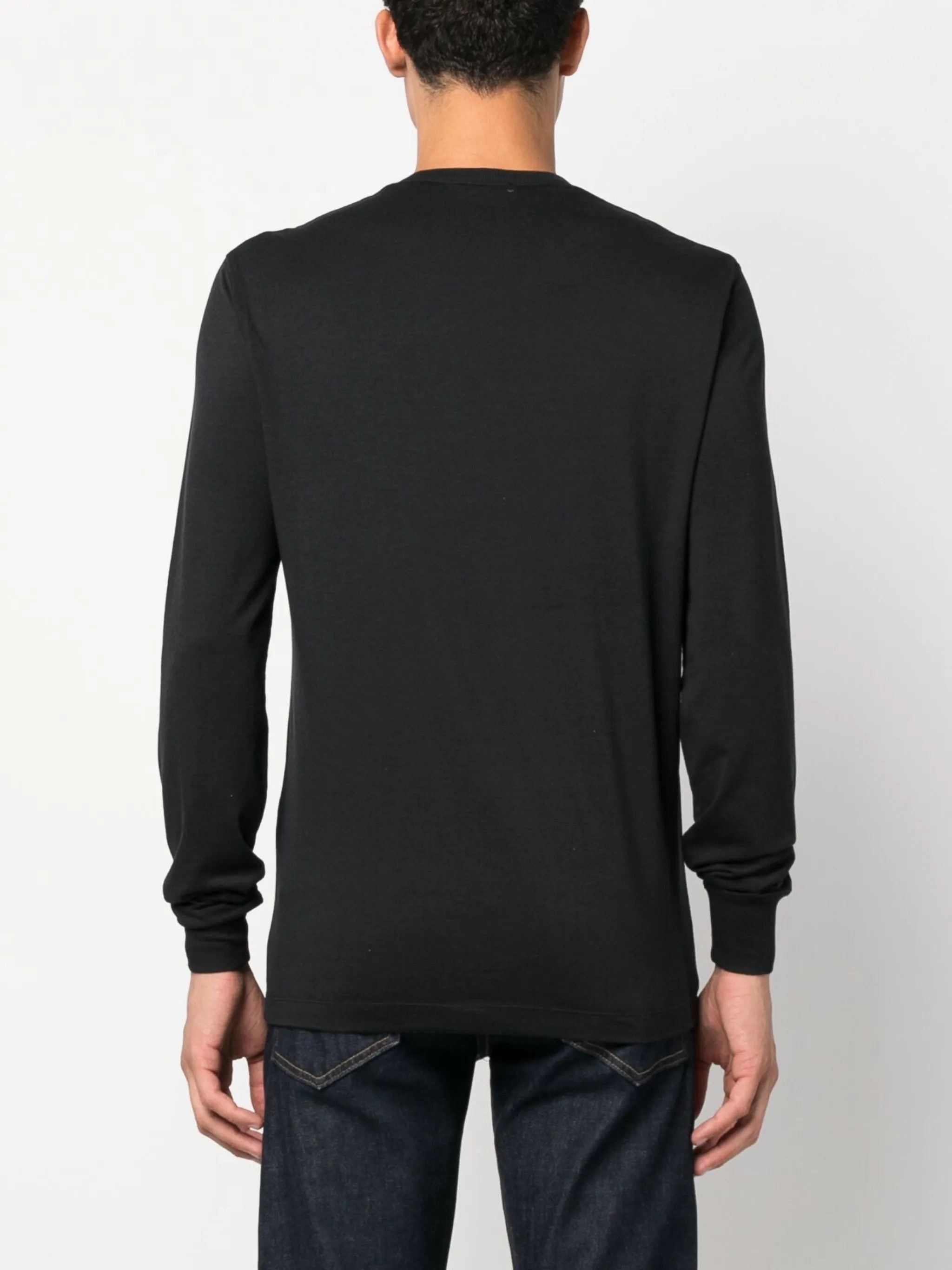 Tom Ford o1s22i1n0125 Silk Henley Neckline Pullover Sweater in Black Size US M / EU 48-50 / 2 - 4 Thumbnail