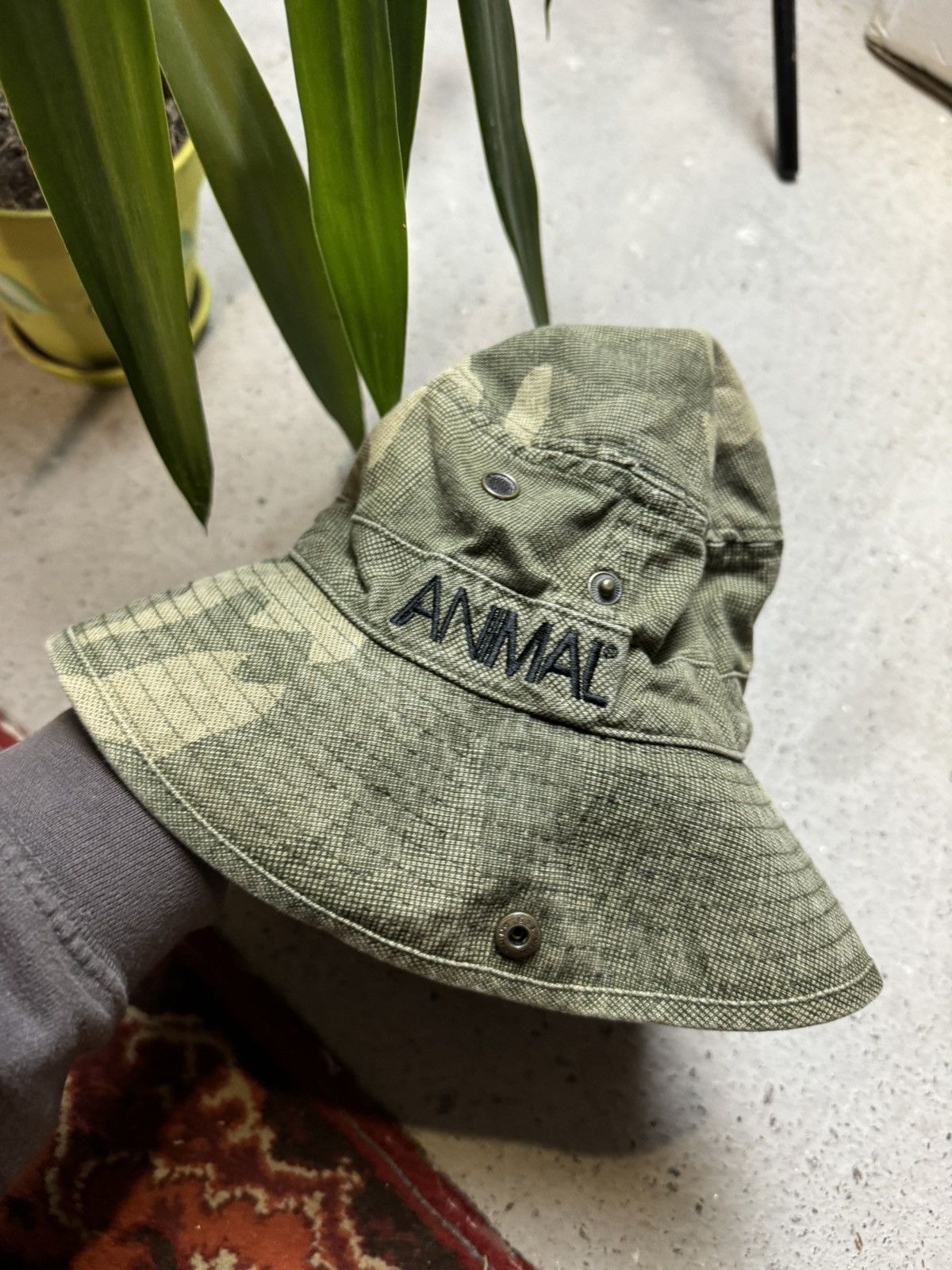Japanese Brand × Vintage Vintage Y2K Animal Camo Carti Styl Baggy Military Bucket Hat Size ONE SIZE - 2 Thumbnail