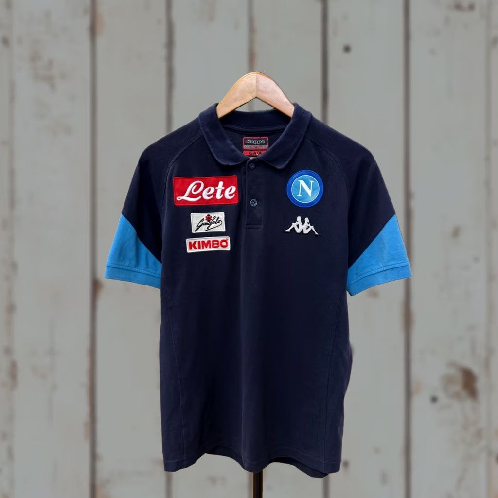Kappa VINTAGE Kappa Napoli Italy Soccer Polo T-Shirt Retro Blue L Mens Size US L / EU 52-54 / 3 - 1 Thumbnail