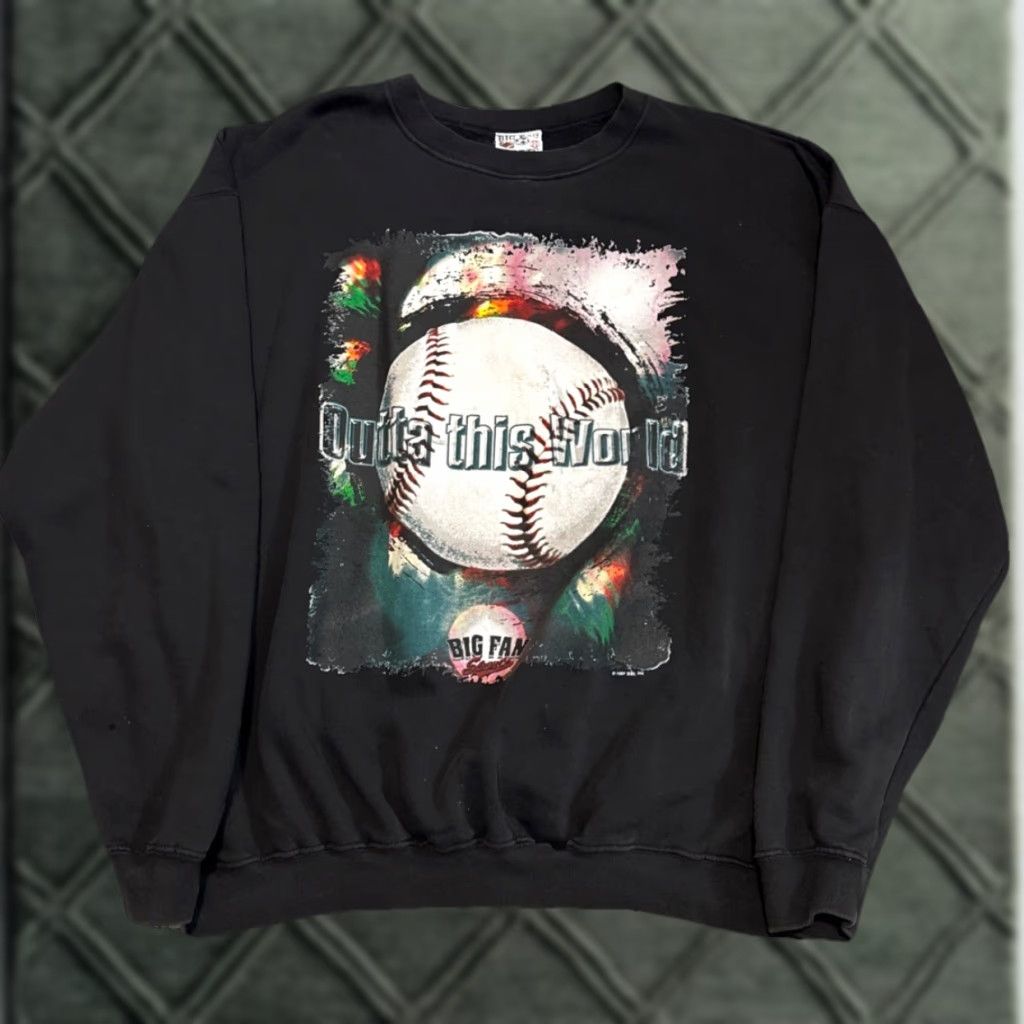 Vintage VINTAGE 1997 Baseball Outta This World Big Fan Sports Black Crewneck Sweatshirt XL Mens Pullover Sweatshirt Size US XL / EU 56 / 4 - 1 Thumbnail