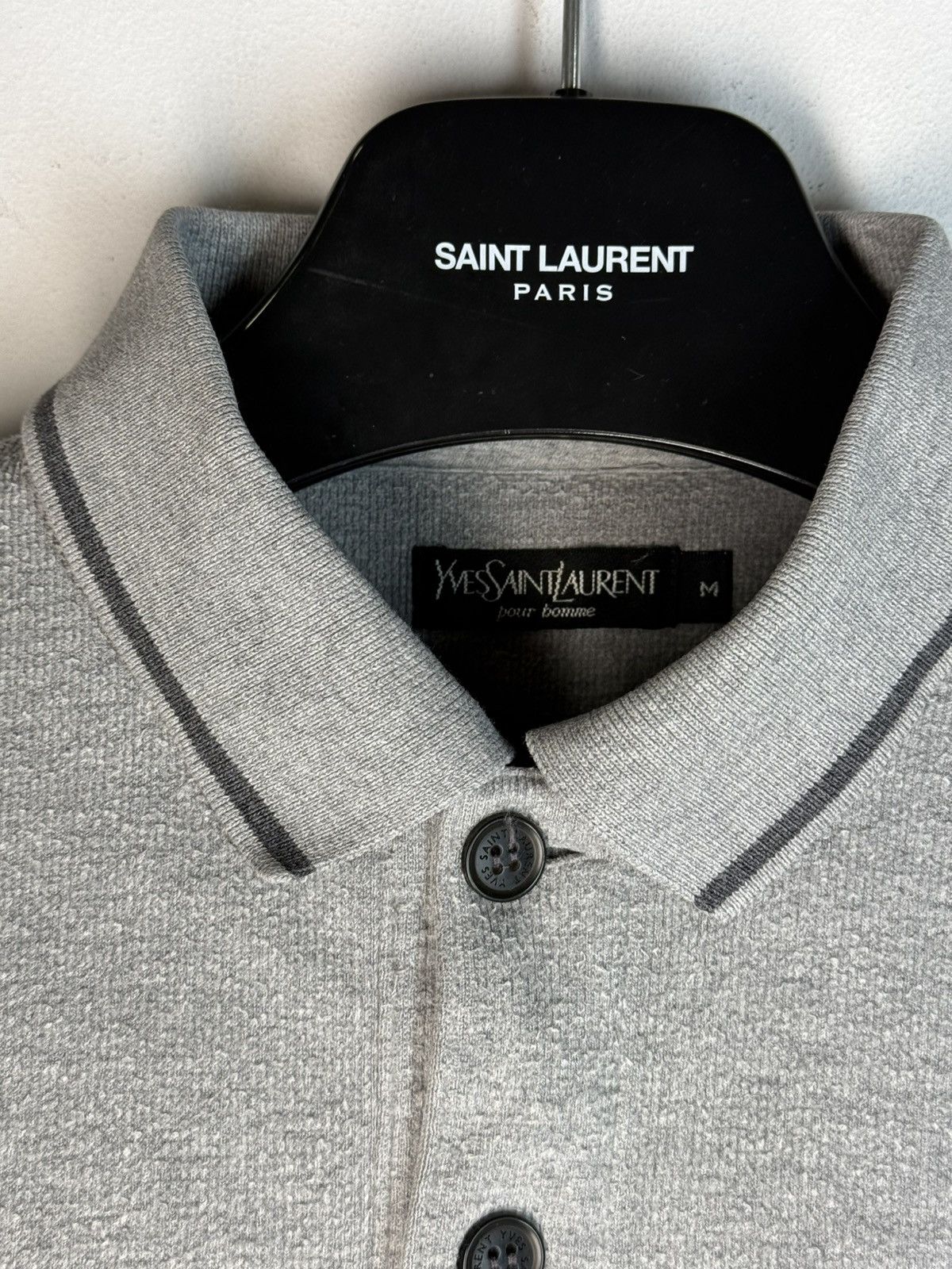 Yves Saint Laurent 90s YSL Sweatshirt 1/4 Grey Vintage Sweater Quarter Zip Size US M / EU 48-50 / 2 - 7 Thumbnail