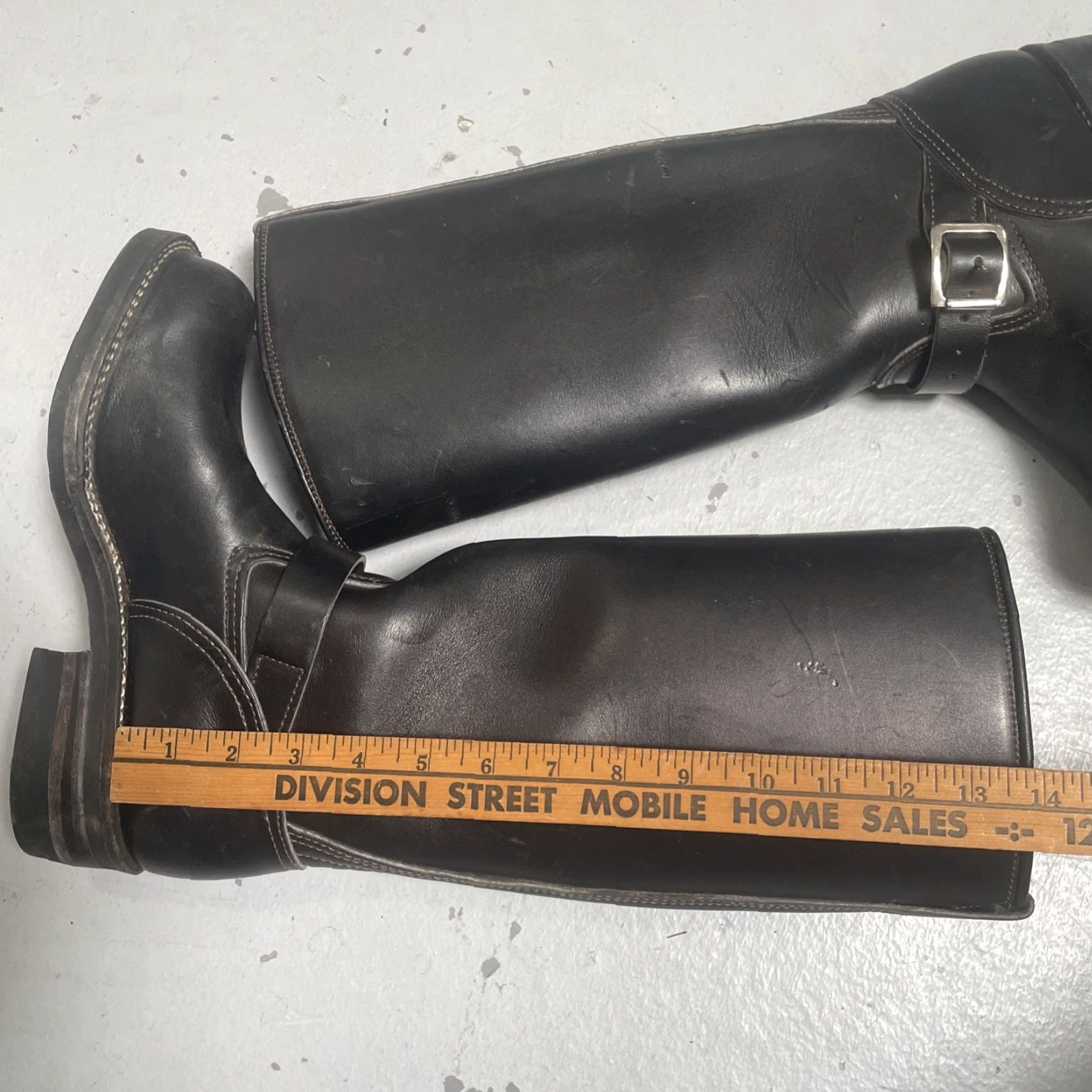Vintage Langlitz Leather Motorcycle Biker Boots Mens? Womens? 6.5 D Black US Made USA Vintage 90s Leather Shoe Size US 7 / IT 37 - 3 Thumbnail