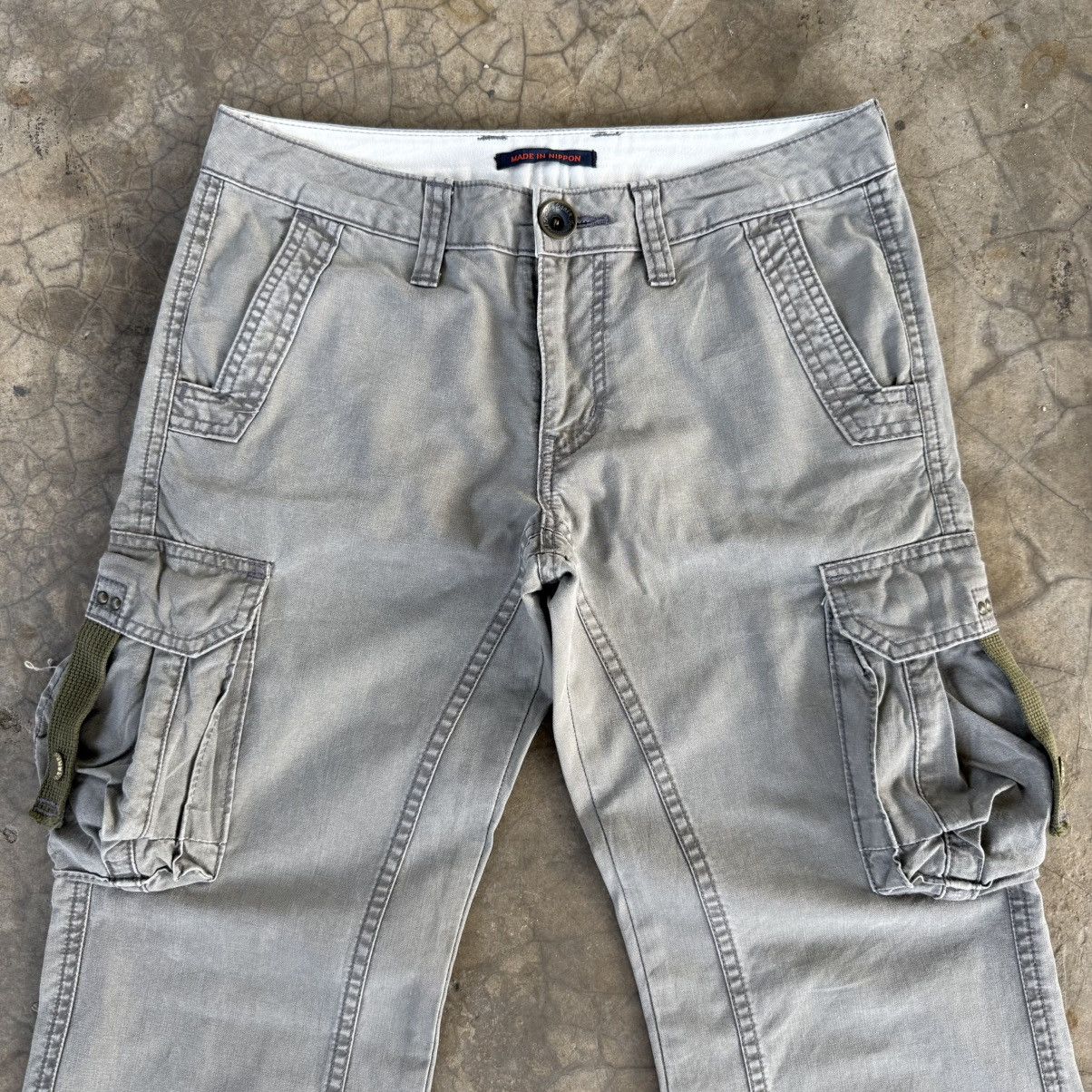 Japanese Brand W29 Vintage Made in Nippon Flare Faded Cargo Pants Size US 29 - 2 Thumbnail