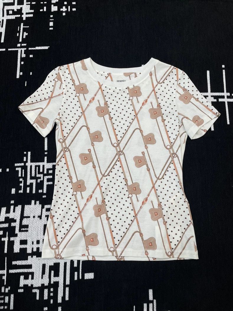 Hermes Polka Dot Print Short Sleeve T-Shirt - dmc