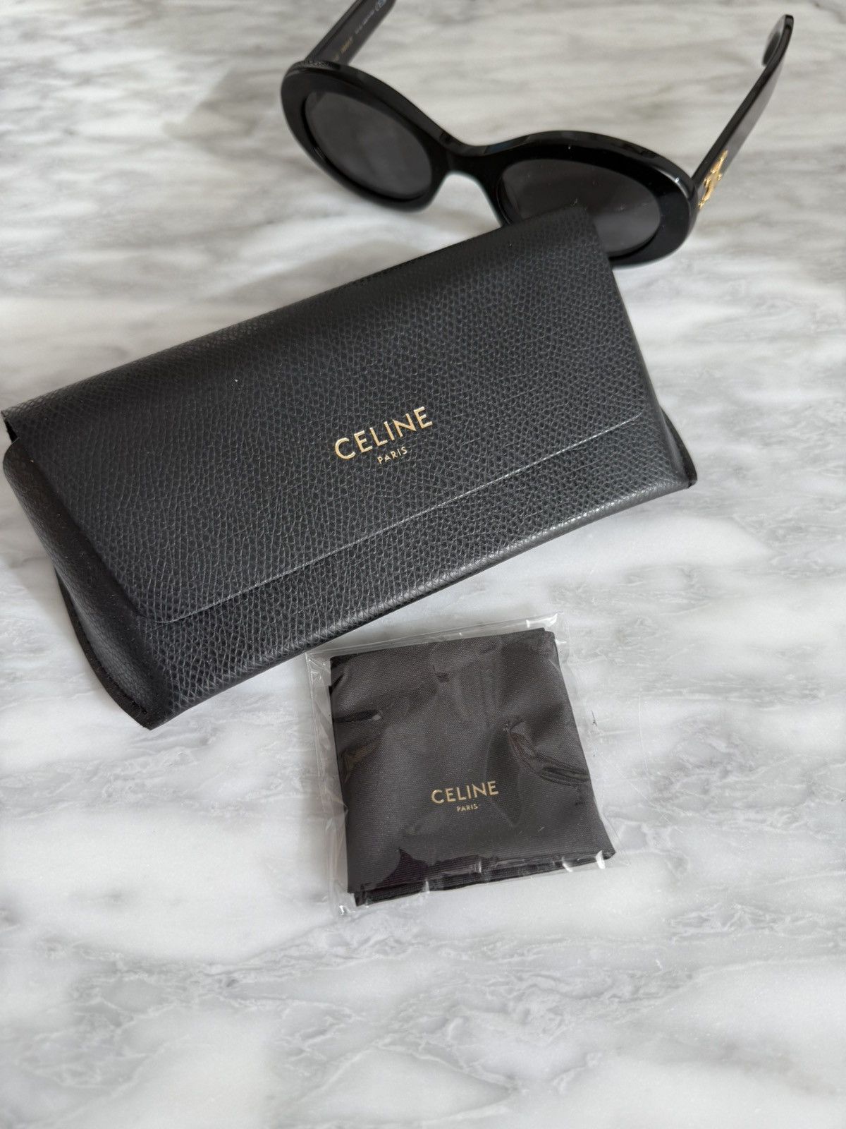 Celine Celine Triomphe Oval-frame black sunglasses Size ONE SIZE - 9 Thumbnail