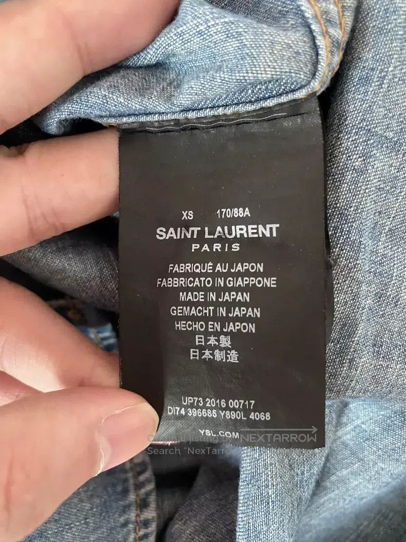 Saint Laurent Paris Saint Laurent Paris Double Pocket Studded Denim Shirt Size XS / US 0-2 / IT 36-38 - 3 Thumbnail