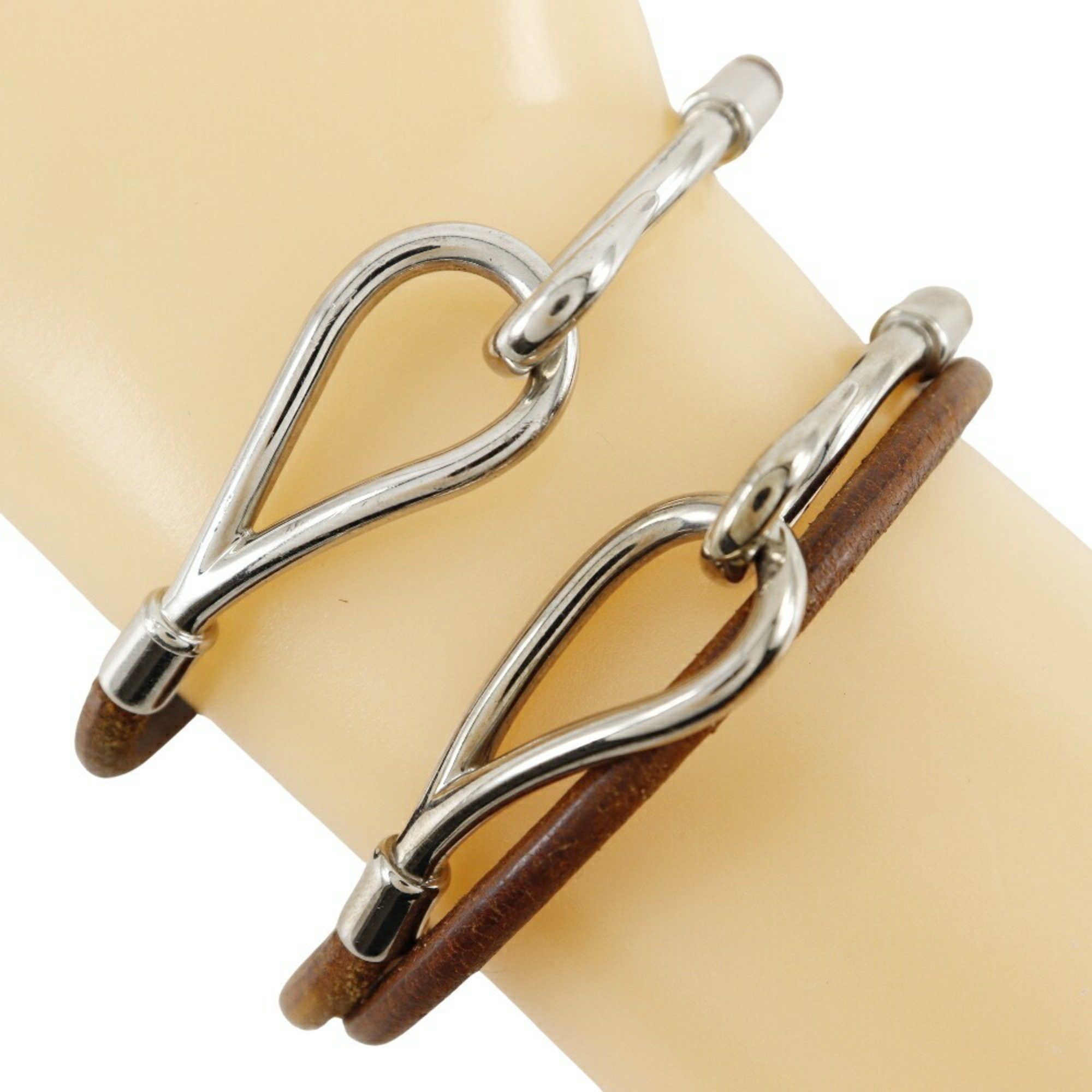 Hermes Hermes Jumbo Bracelet Choker Set Leather Brown Approx. 9.9g Women's Size ONE SIZE - 1 Thumbnail