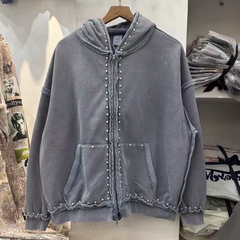 Other Streetwear Patchwork Zip Hip Hop Metal Hoodie Size US L / EU 52-54 / 3 - 1 Thumbnail