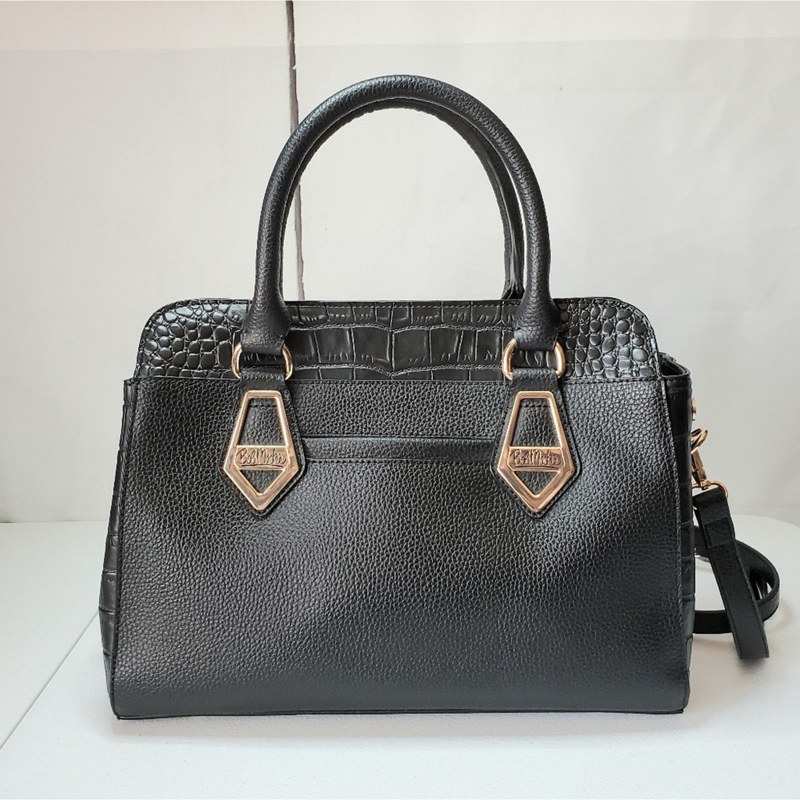 Designer Bob Mackie Rodeo Drive Croc Print Leather Satchel Handbag Size ONE SIZE - 11 Thumbnail