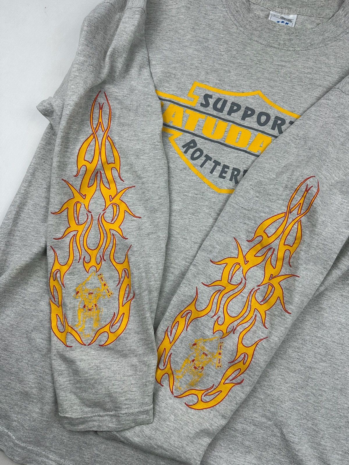 Japanese Brand Japan Y2K 00s Harley Davidson Style Tribal Long Sleeve flame Size US L / EU 52-54 / 3 - 4 Thumbnail