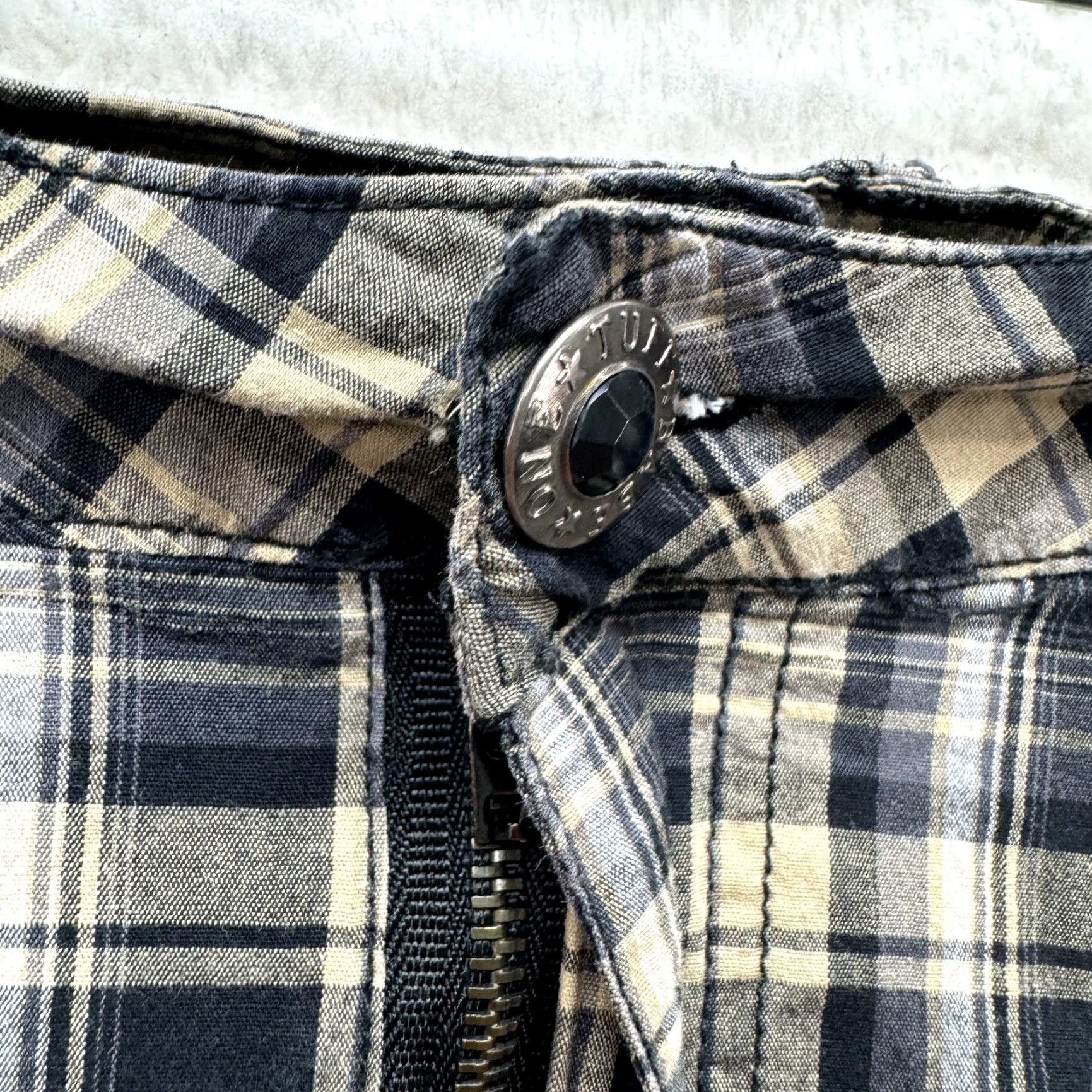 Vintage VINTAGE Y2K Low Rise Mini Skirt 29 Large Plaid Cyber Grunge Fairy Goth Punk Blue Cotton Blend One Tuff Babe L Womens Size 36" / US 14 / IT 50 - 4 Thumbnail